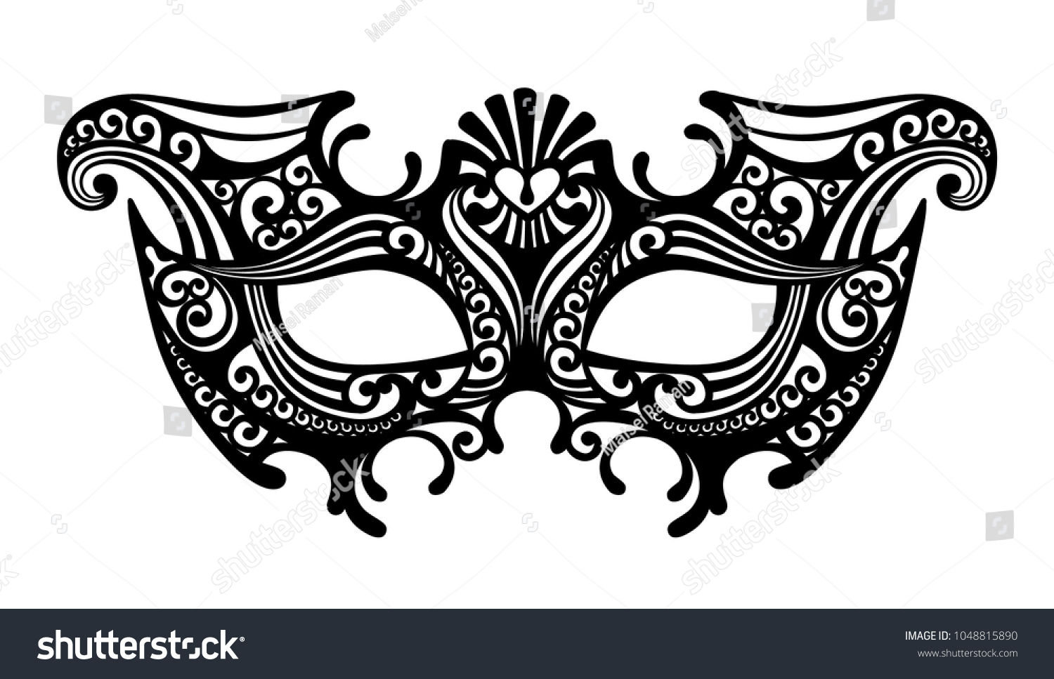 Black Silhouette Decorative Carnival Venetian Mask Stock Vector ...