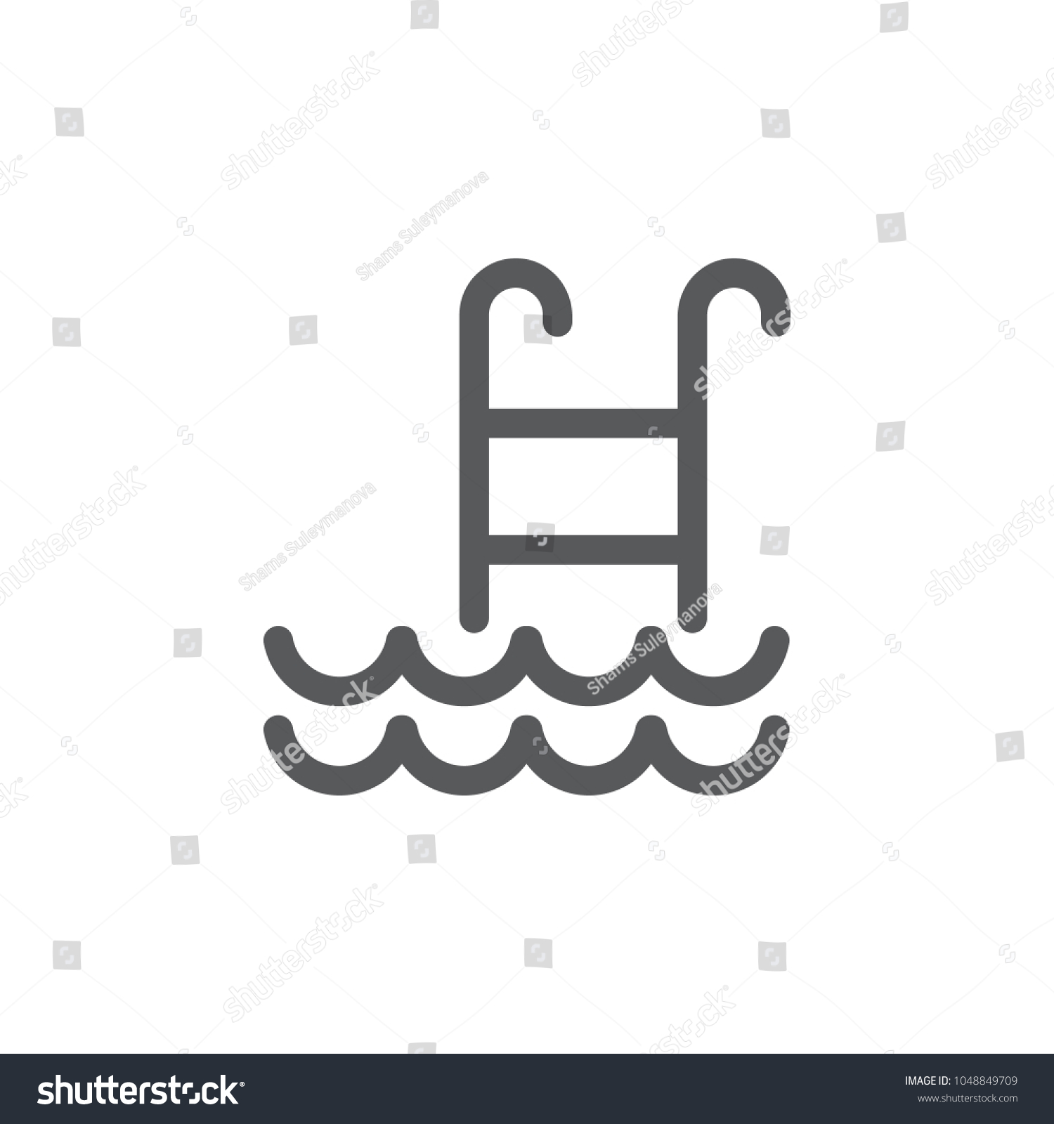 Stairs Swimming Pool Icon Spa Illustration Stock Illustration ...