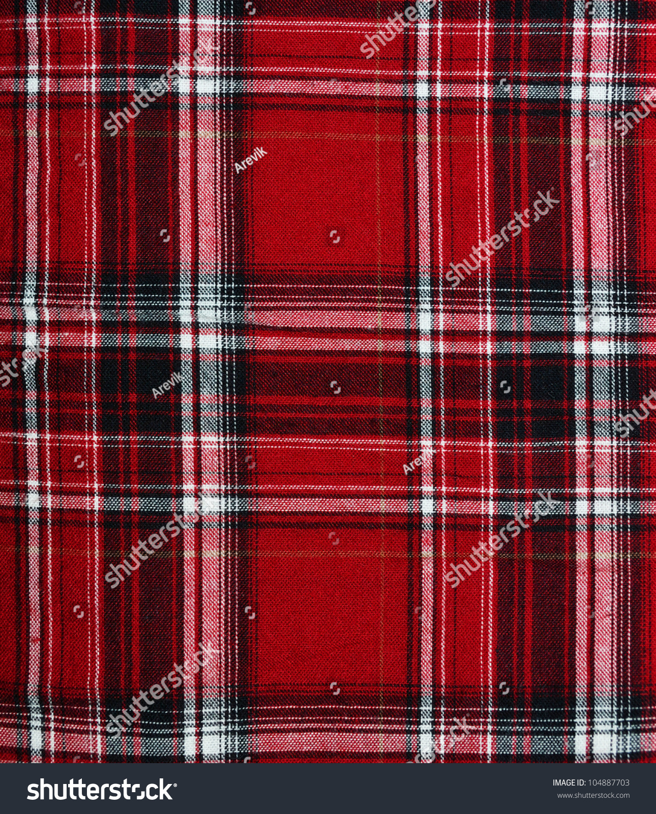 Texture Redblack Checkered Fabric Pattern Background Stock Photo