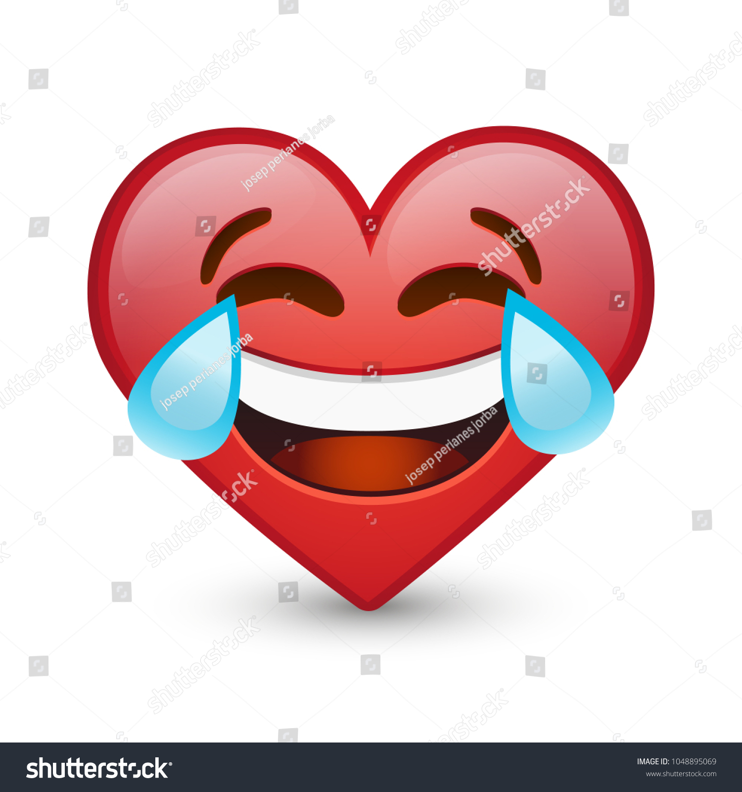 Tear Heart Expression Emoji Smiley Face Stock Vector Royalty Free Shutterstock