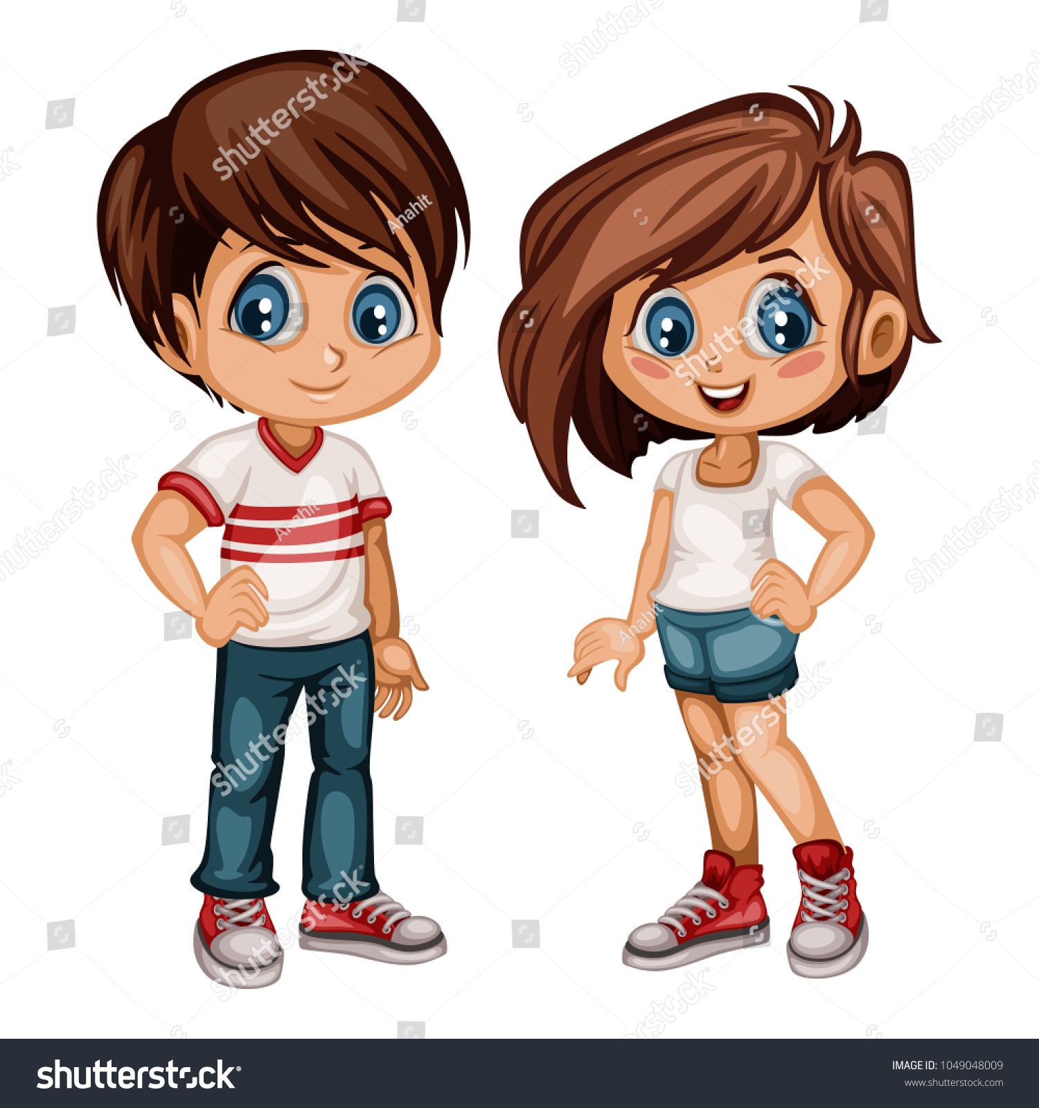 salvage Unjust is enough Cute Cartoon Boy Girl Sport Clothes Stock Vector (Royalty Free) 1049048009  | Shutterstock