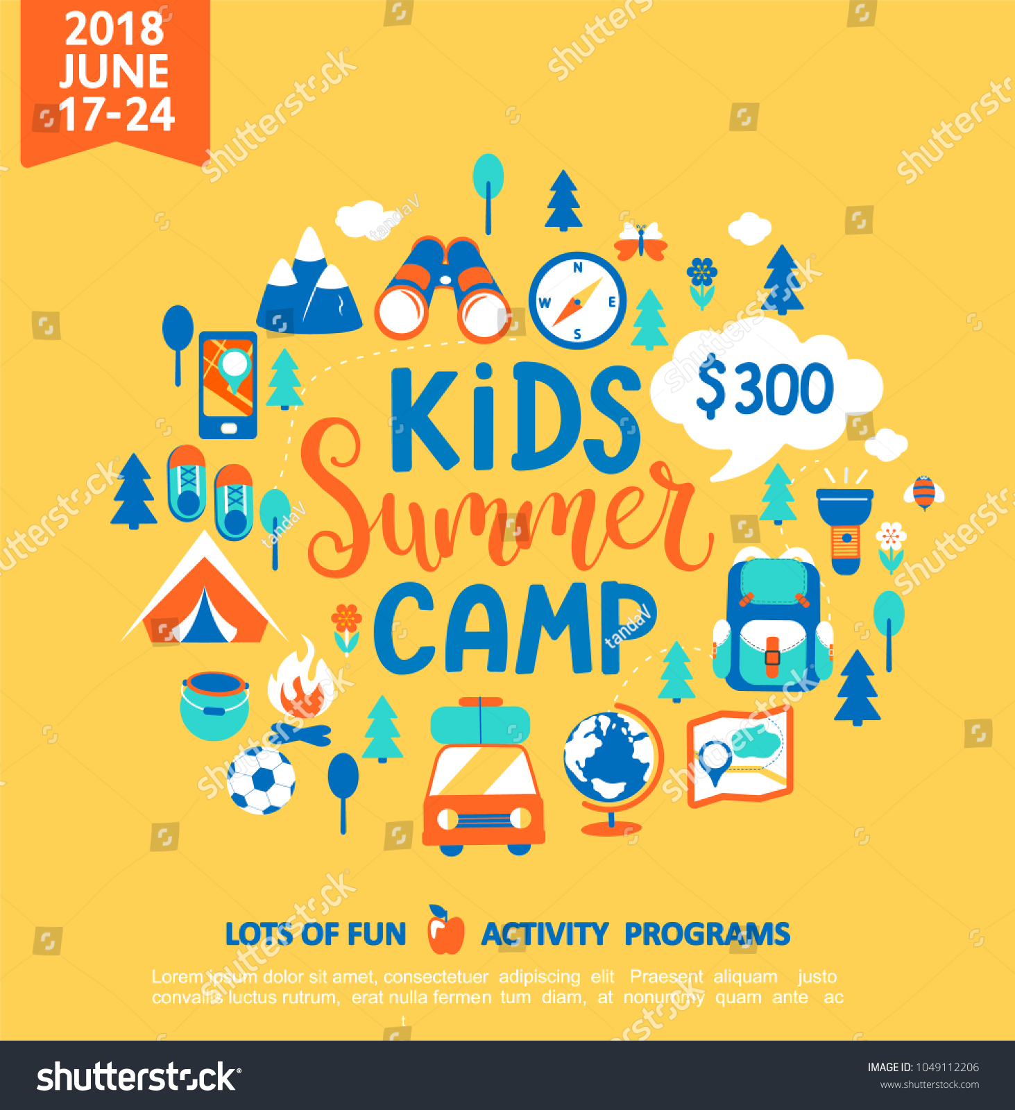 Kids Summer Camp Concept Handdrawn Lettering Stock Vector (Royalty Free ...