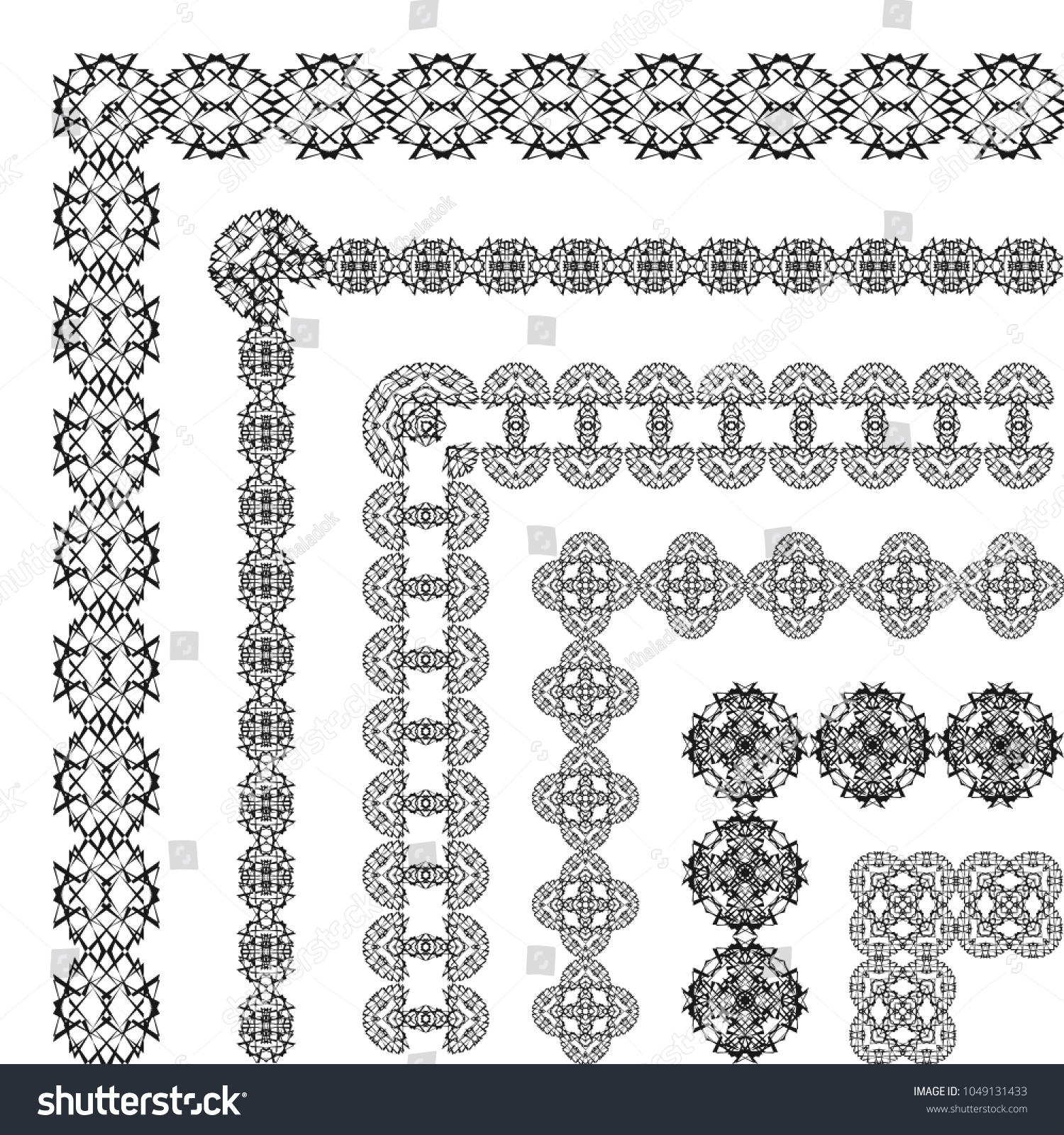 Decorative Border Frame Elements Corners Vector Stock Vector (Royalty ...