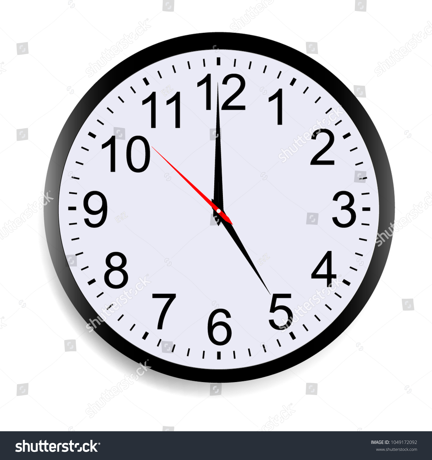 wall-clock-mock-showing-five-oclock-stock-vector-royalty-free