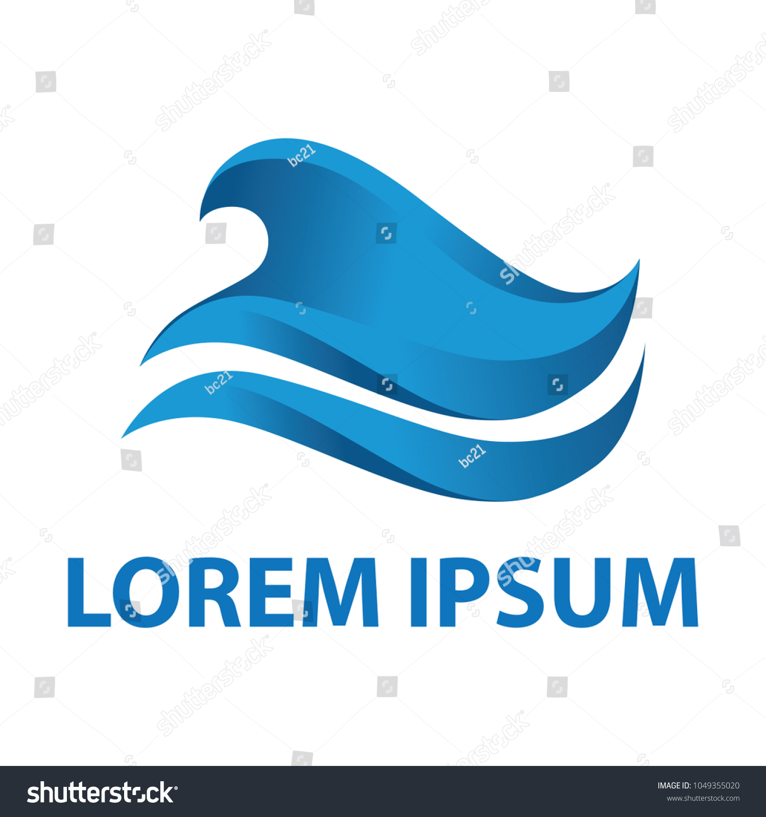 Abstract Ocean Wave Logo Stock Vector Royalty Free 1049355020