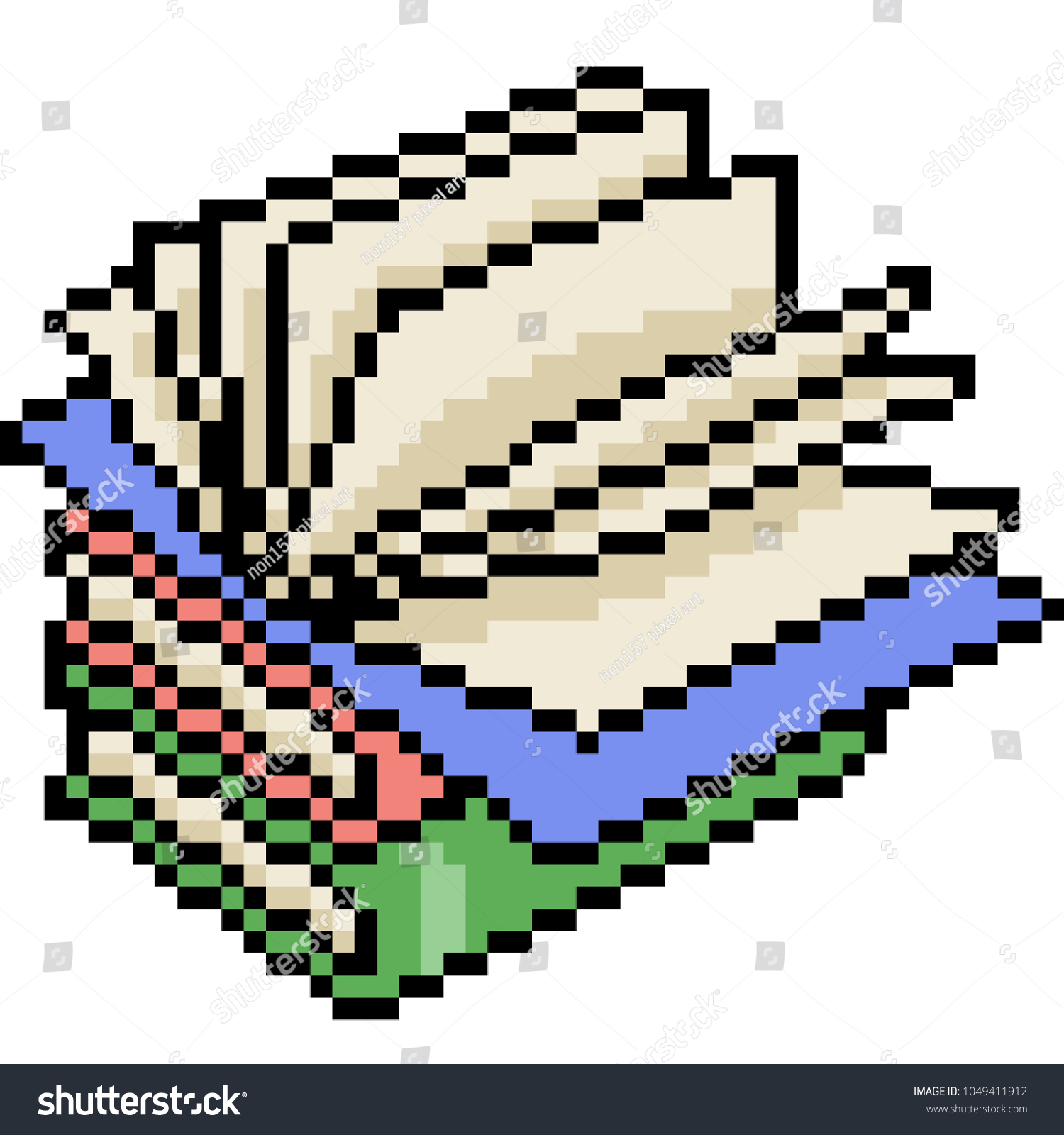 Vector Pixel Art Book Open Isolated Stock Vector (Royalty Free ...