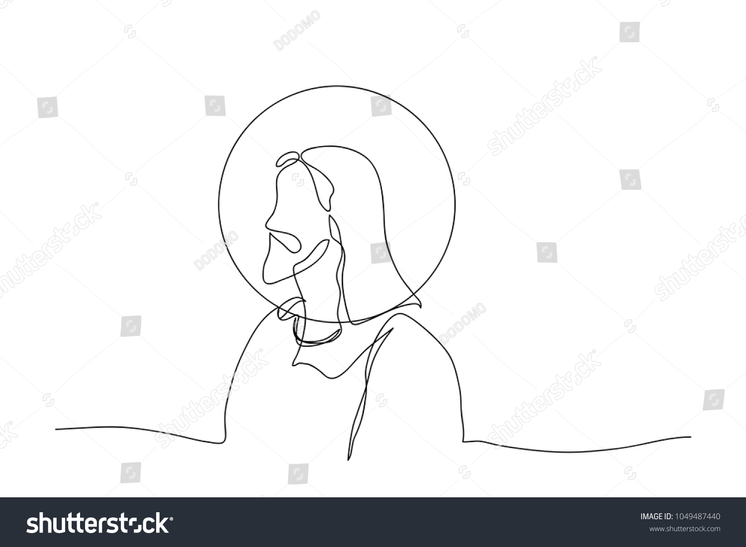 Continuous Line Drawing Jesus Christ Religion Stock Vector (Royalty ...