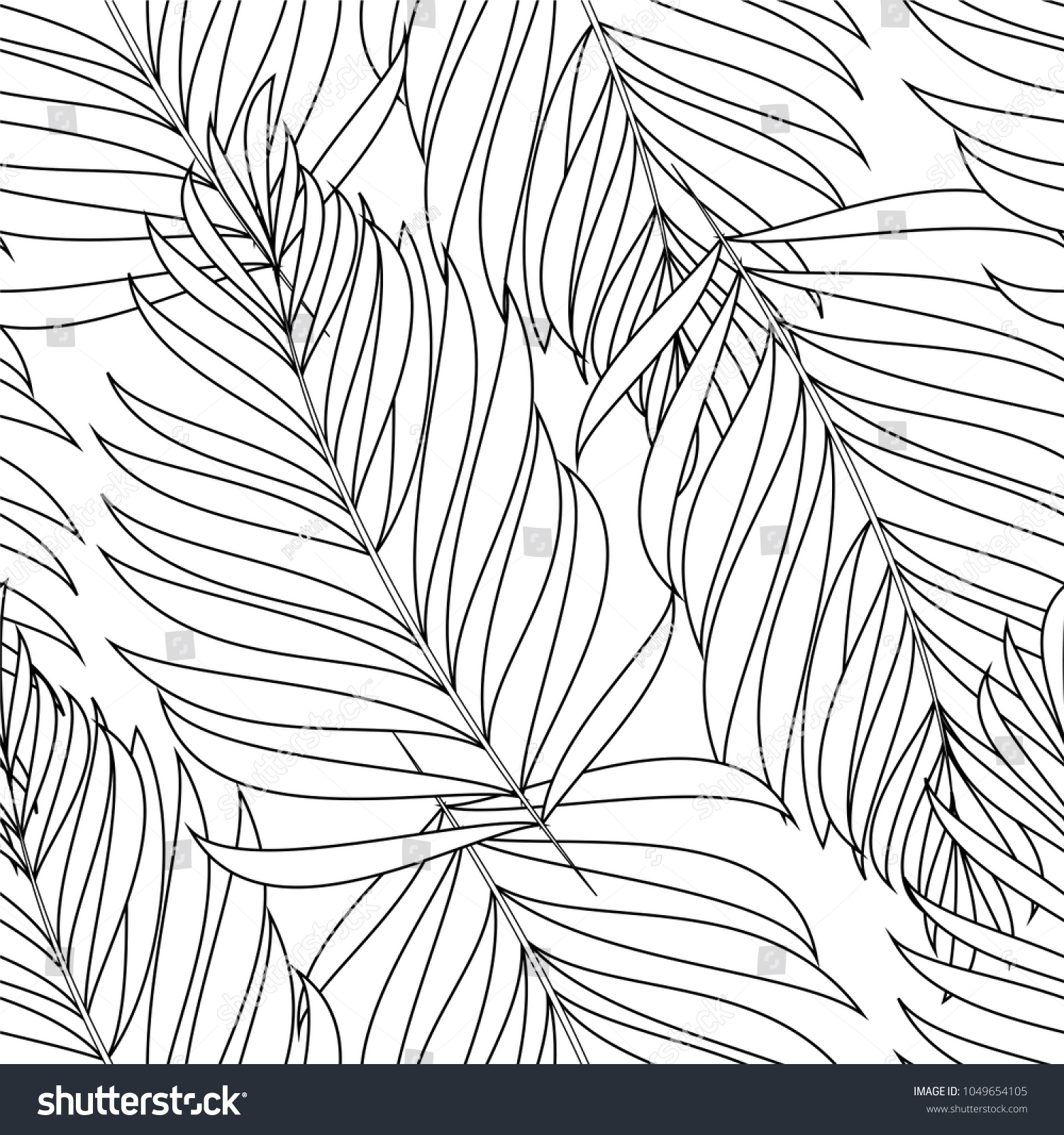 Seamless Pattern Tropical Palm Tree Jungle Stock Vector (Royalty Free ...