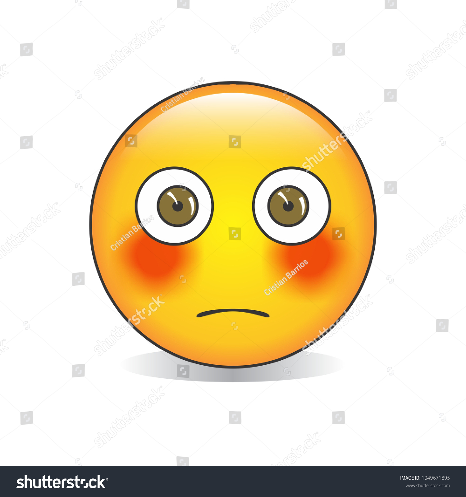 Flushed Face Emoji Vector Stock Vector Royalty Free 1049671895 Shutterstock 0966