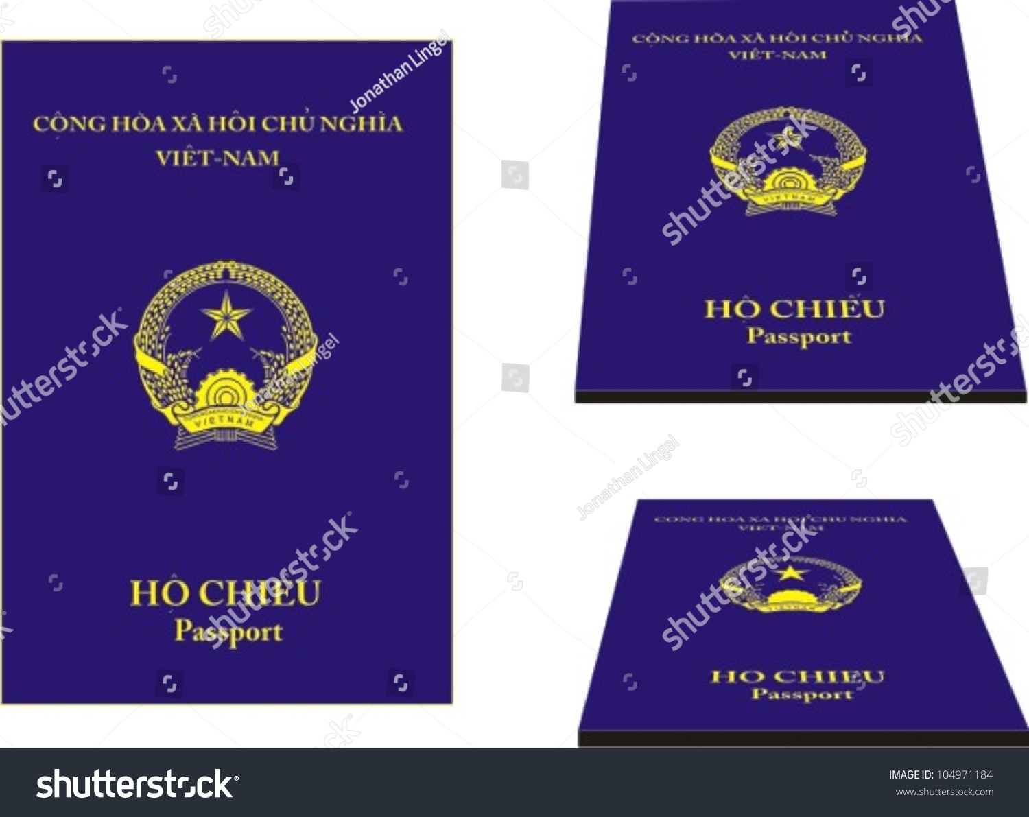 Vector Illustration Vietnamese Passport Vector De Stock Libre De Regalías 104971184