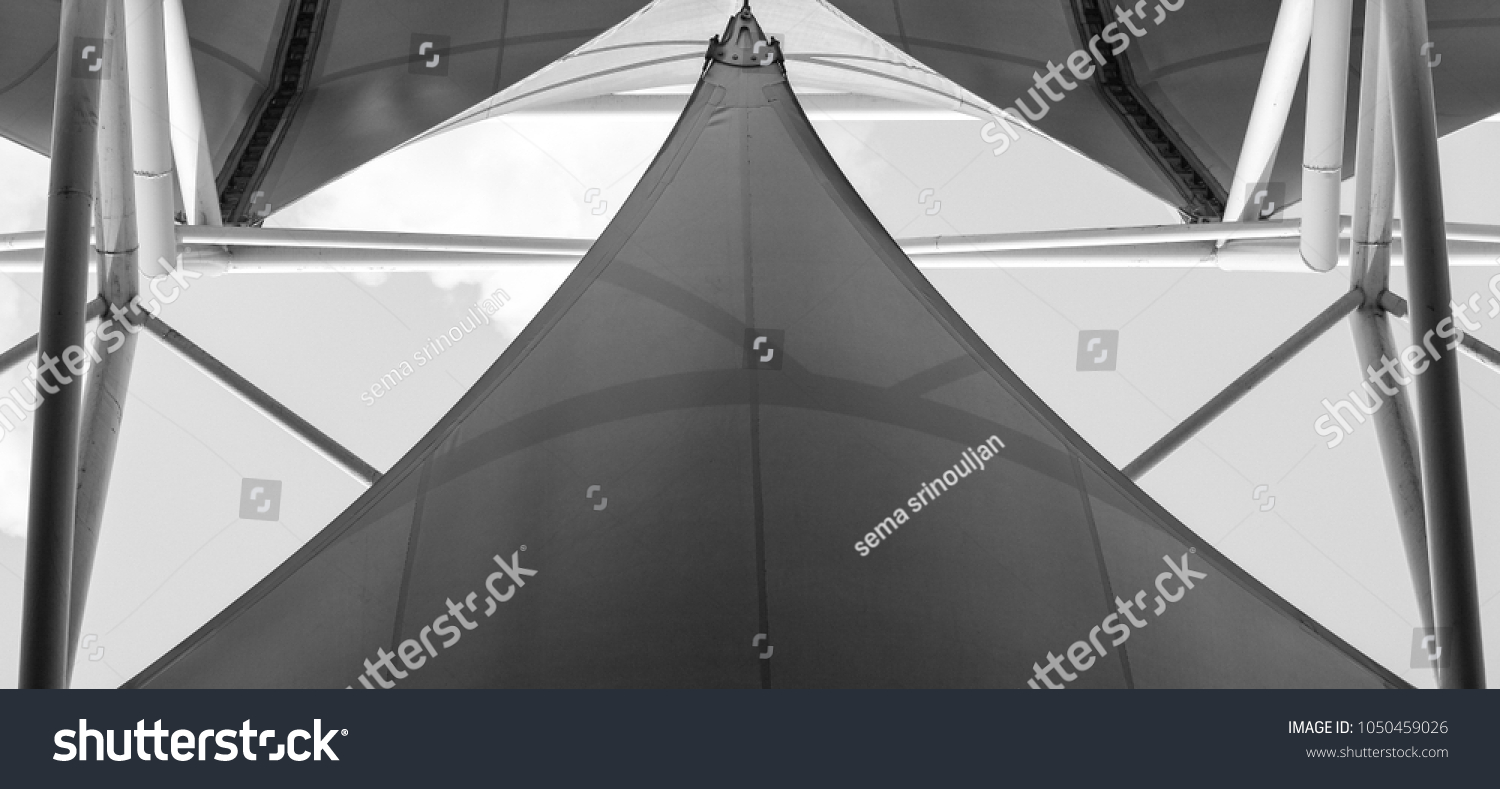 Fabric Tensile Roof Steel Structure Background Stock Photo 1050459026 ...