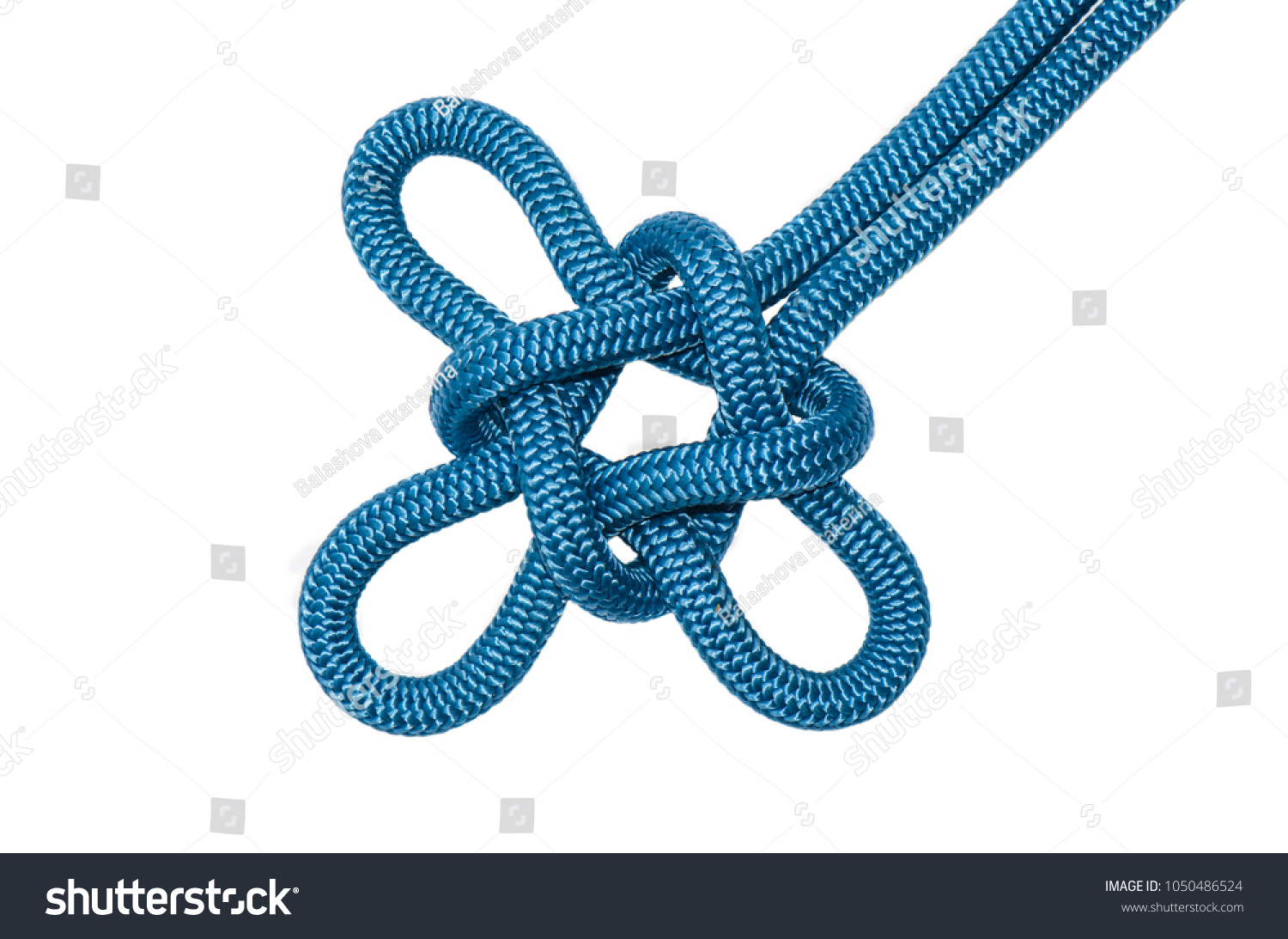 Bowline Knot Green Rope Isolated On Stock Photo 1125162581 
