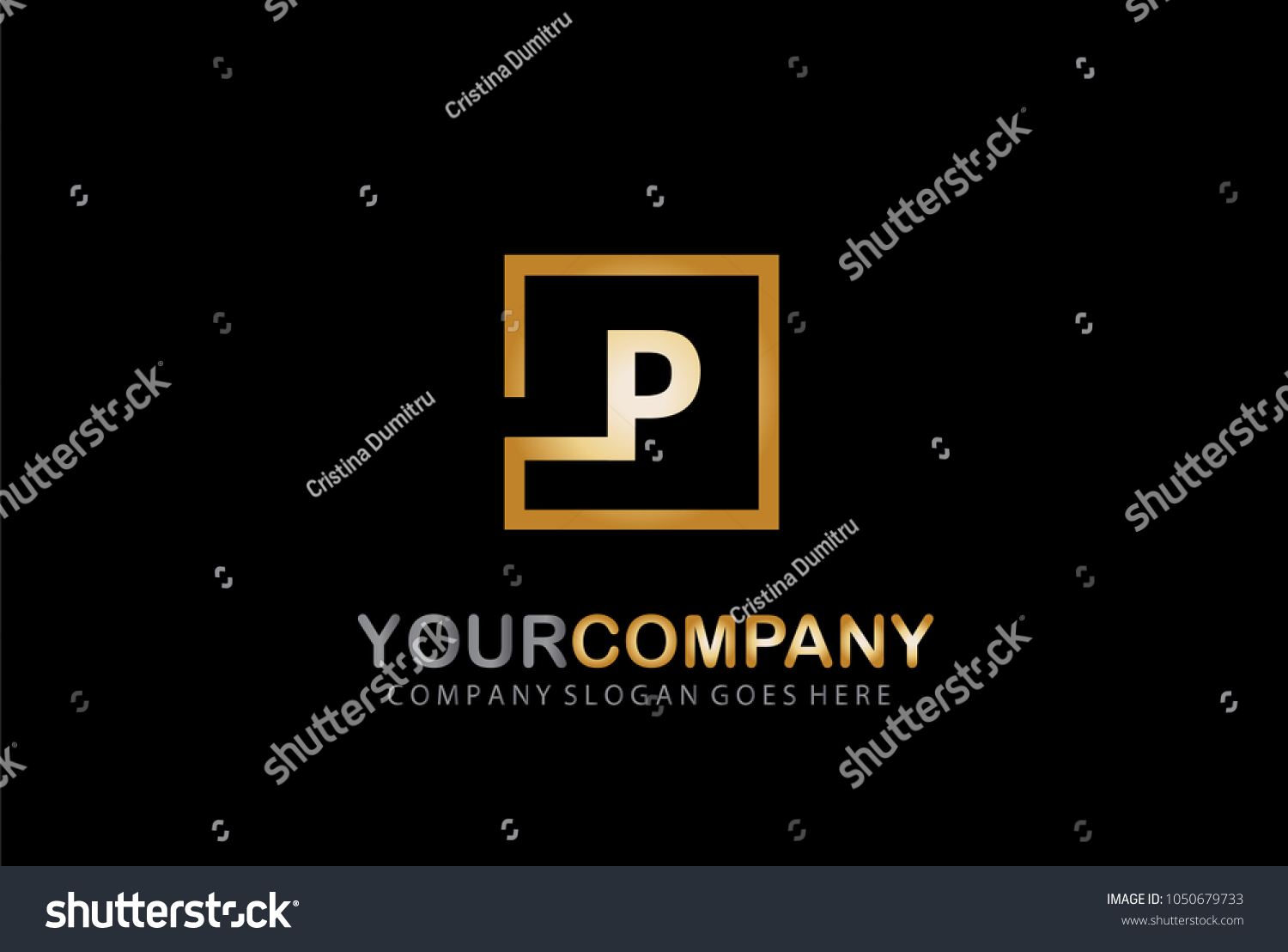 P Logo Design Golden Concept Stock Vector (Royalty Free) 1050679733 ...