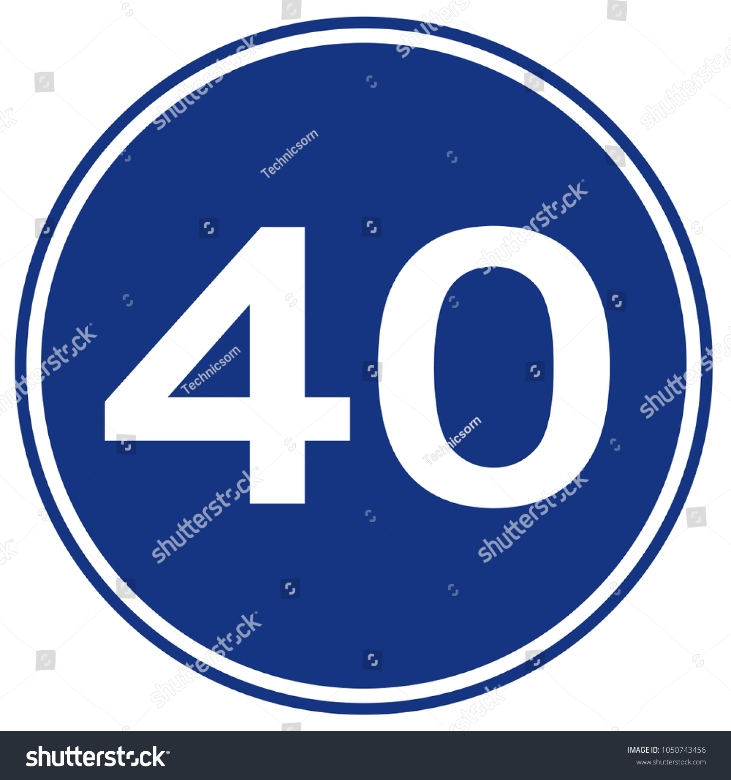 Speed Limit 40 Traffic Signvector Illustration Stock Vector Royalty Free 1050743456 Shutterstock