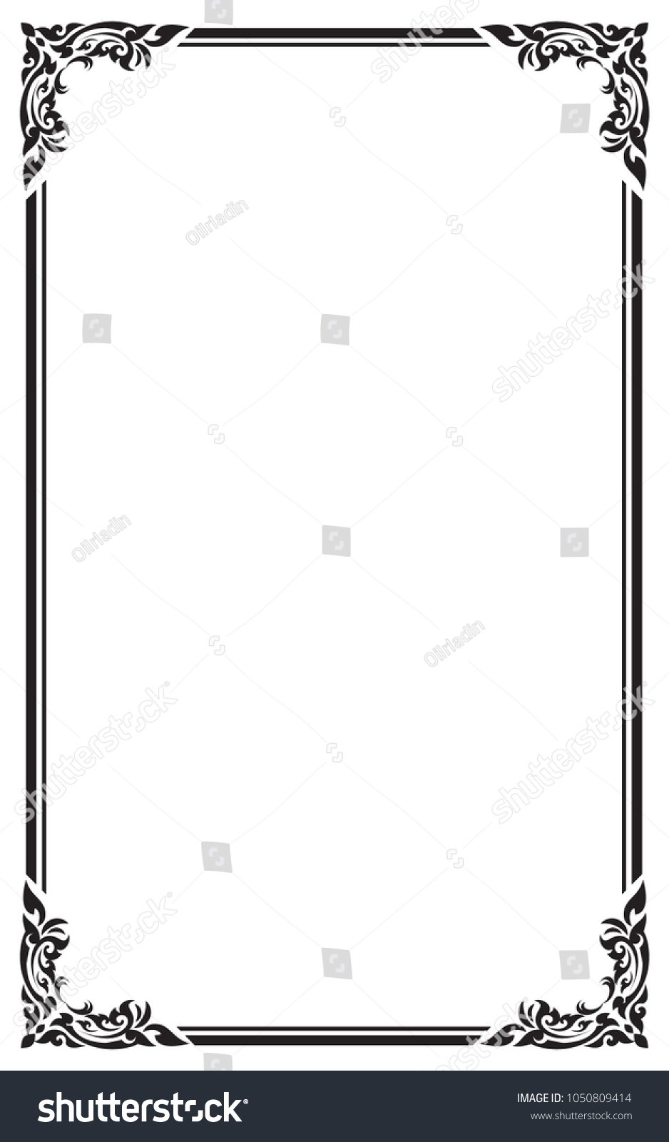 Decorative Frame Borders Thai Pattern Vector Stock Vector (Royalty Free ...