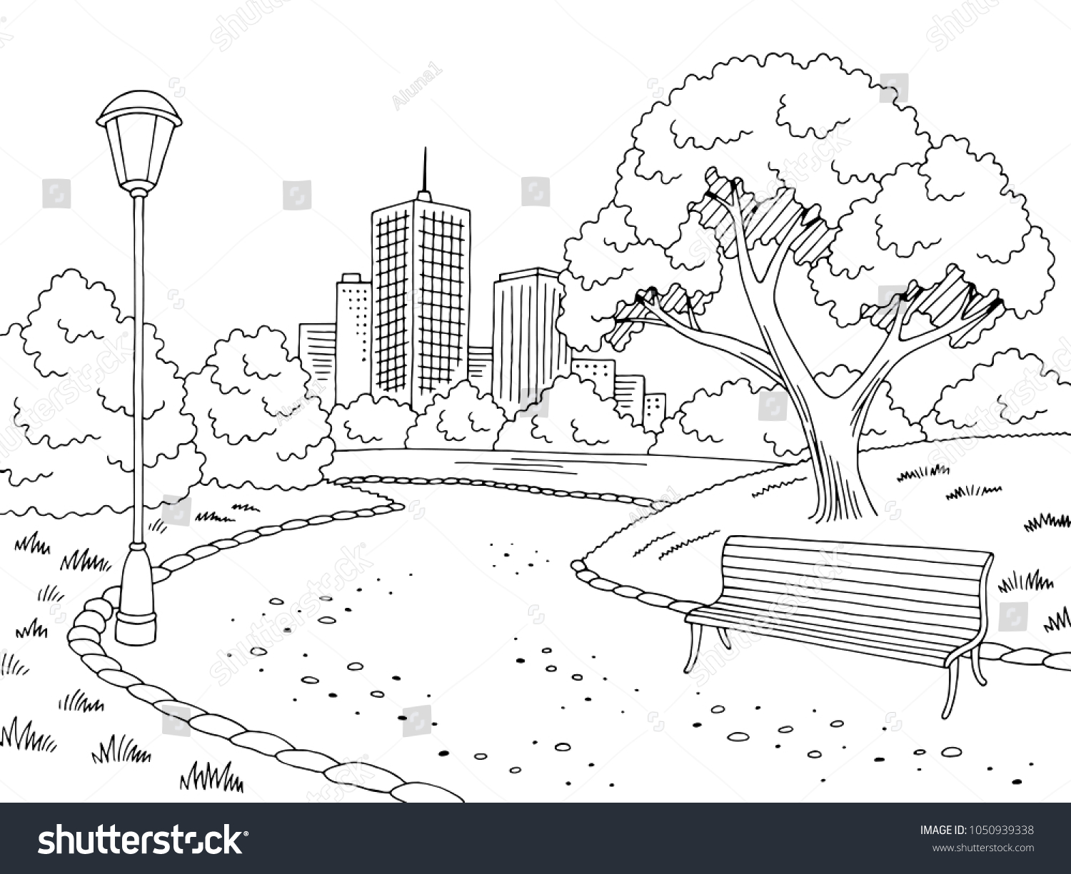 Раскраска городской парк