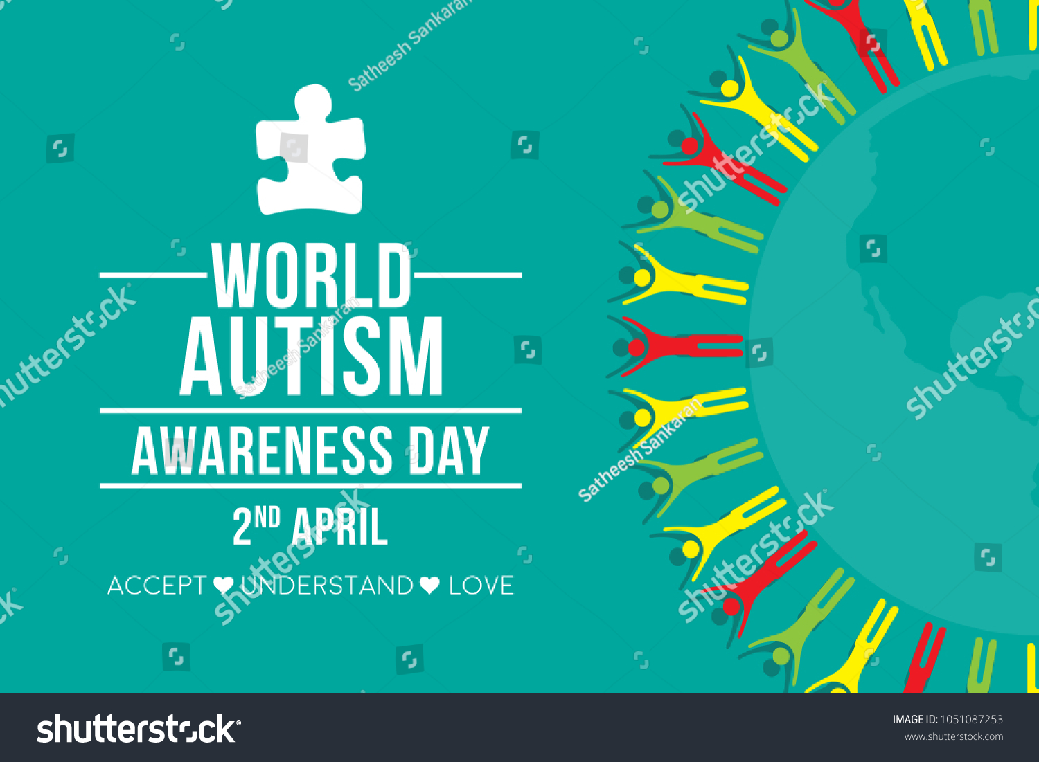 Creative Concept Vector Illustration World Autism Stock Vector (Royalty ...