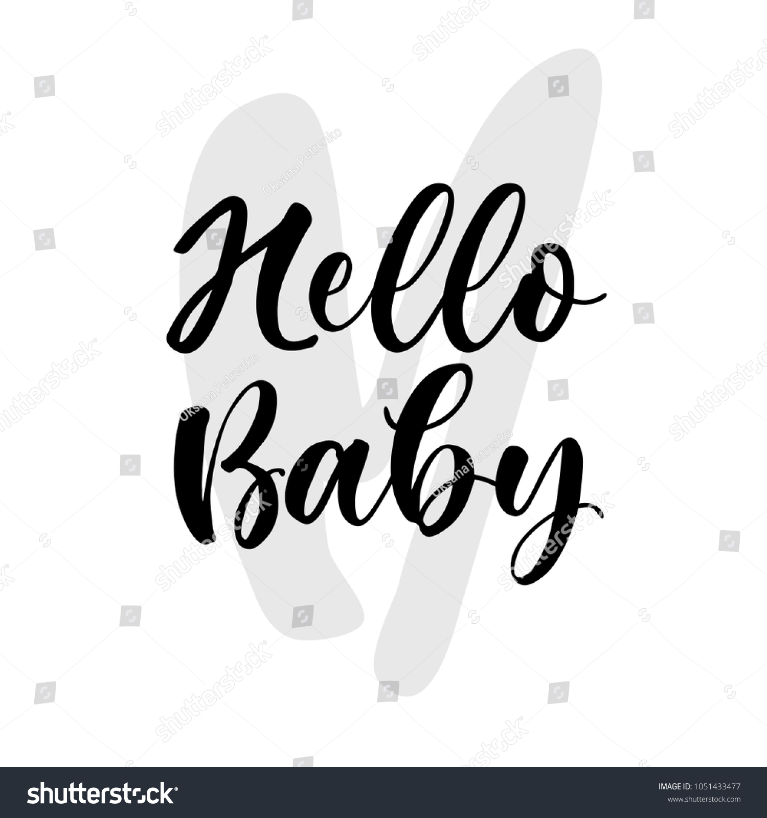 Hello Baby Lettering Babies Clothes Nursery Stock Vector (Royalty Free ...