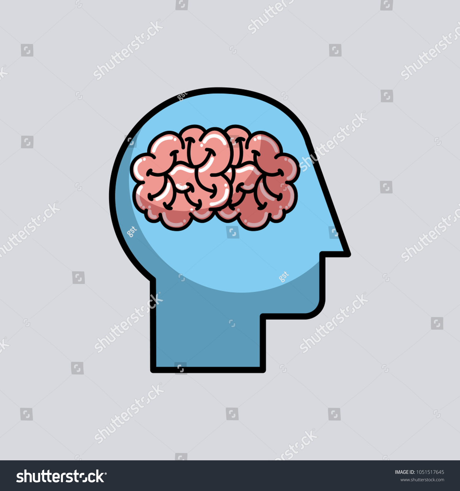 Silhouette Human Head Medical Stock Vector (Royalty Free) 1051517645 ...