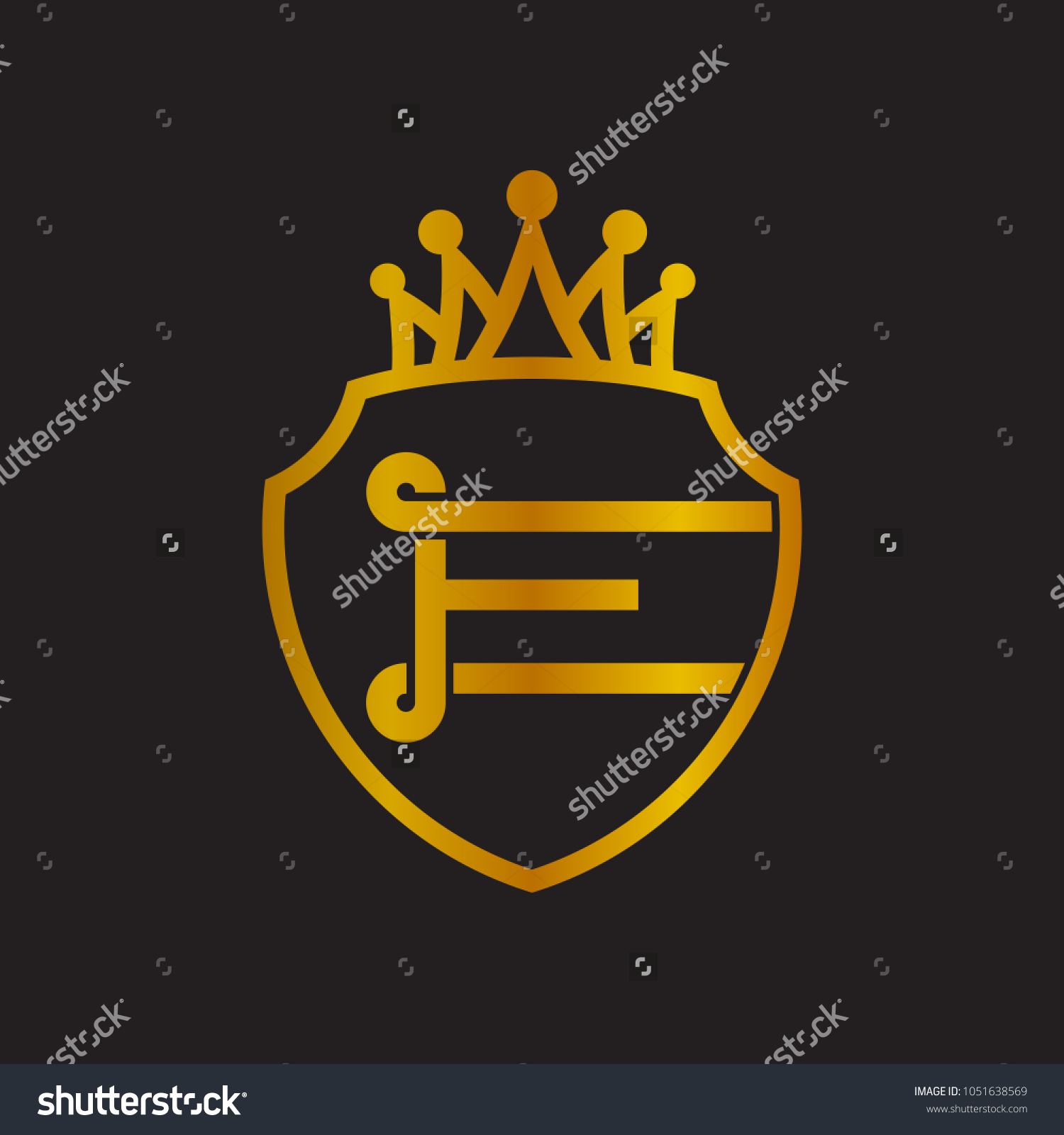 Shield Crown Letter E Logo Template Stock Vector (Royalty Free ...