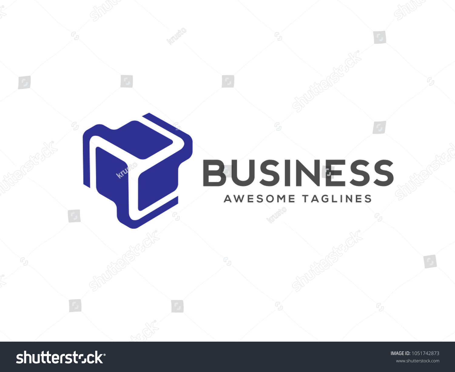 Modern Stylized 3d Cube Logo Stock Vector (Royalty Free) 1051742873 ...