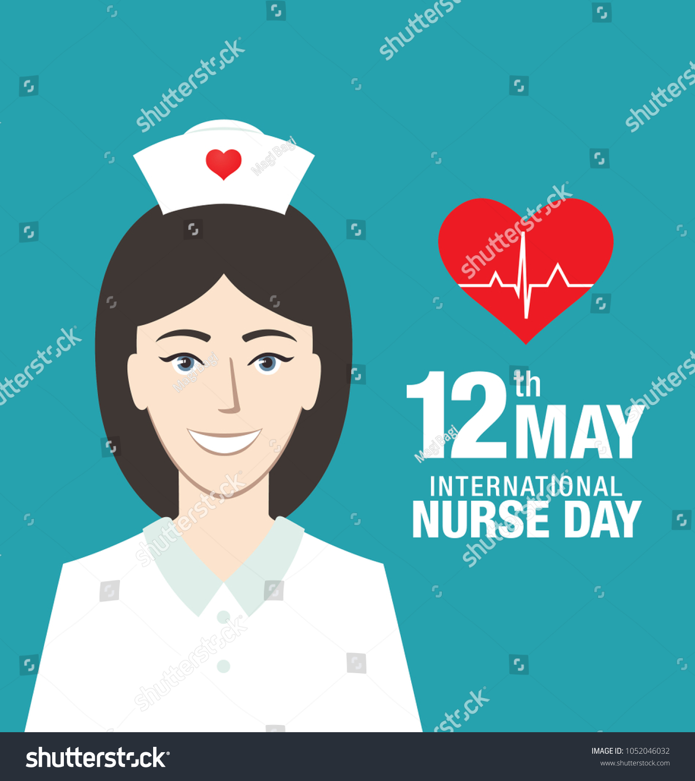 International Nurse Day Banner Layout Design 库存矢量图（免版税）1052046032