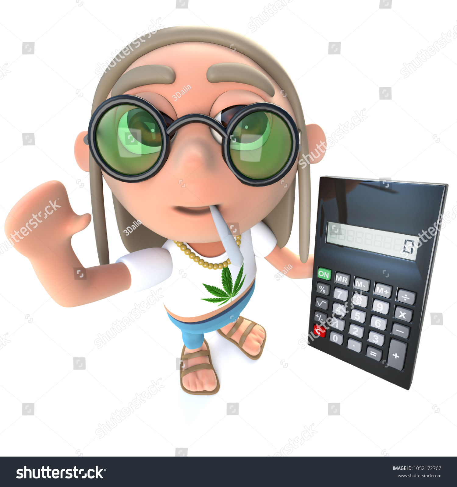 3d Render Funny Cartoon Hippy Stoner 스톡 일러스트 1052172767 | Shutterstock