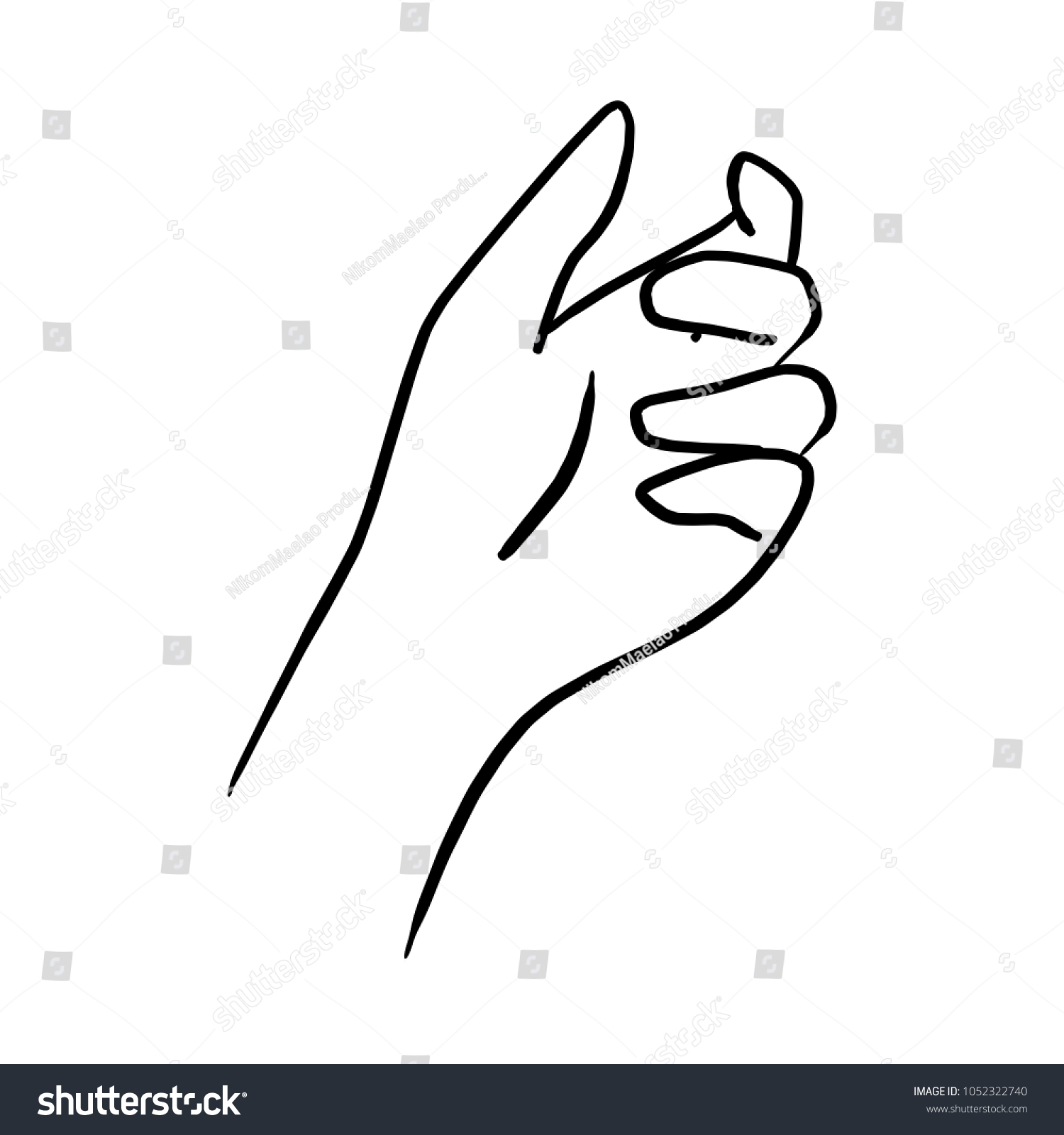 Drawing Hand Holding Something Transparent Vector Stock Vector (Royalty ...