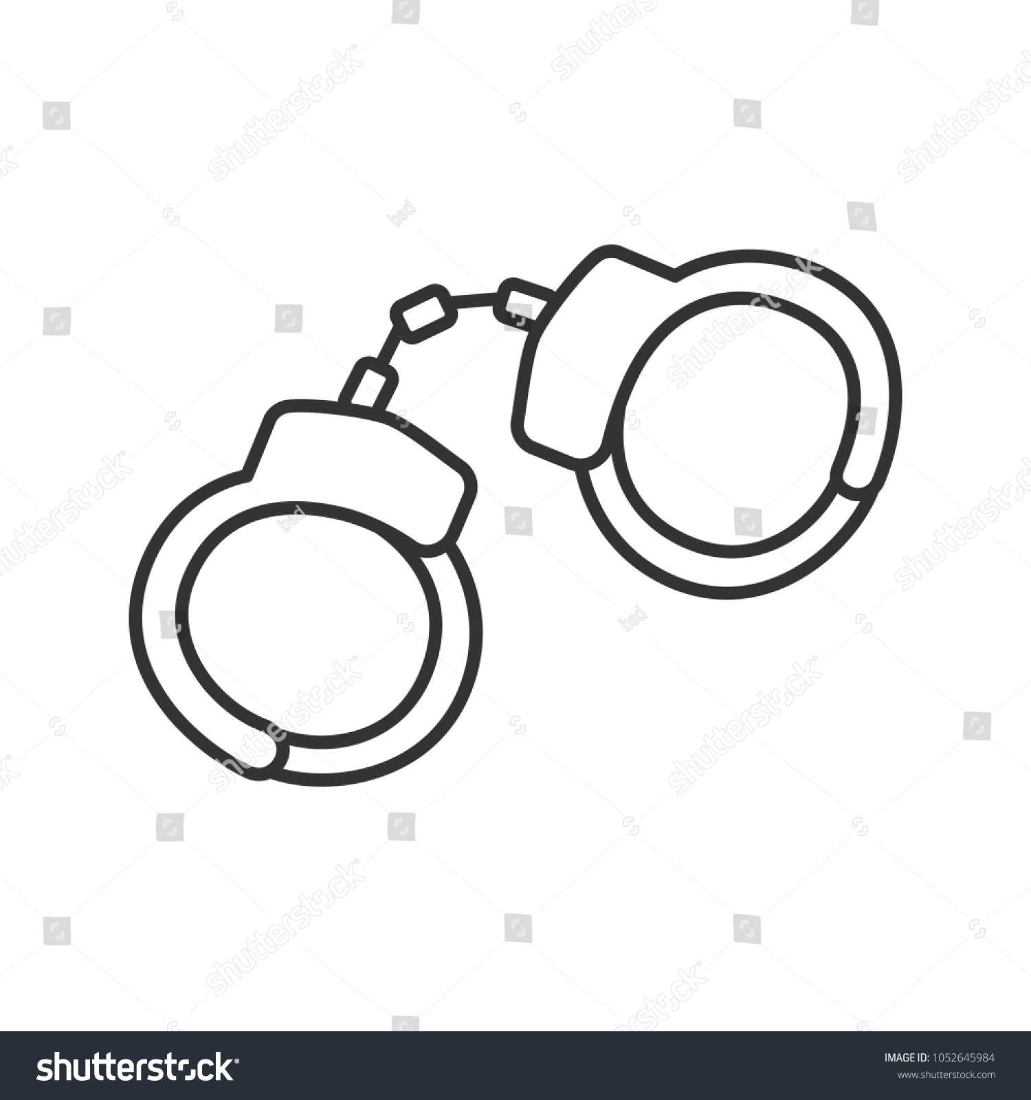 Handcuffs Linear Icon Manacle Thin Line Stock Illustration 1052645984 ...