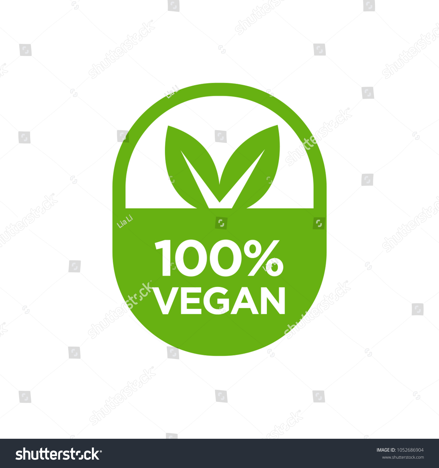 Vegan 100 Icon Isolated Vector Illustraion Stock Vector (Royalty Free ...