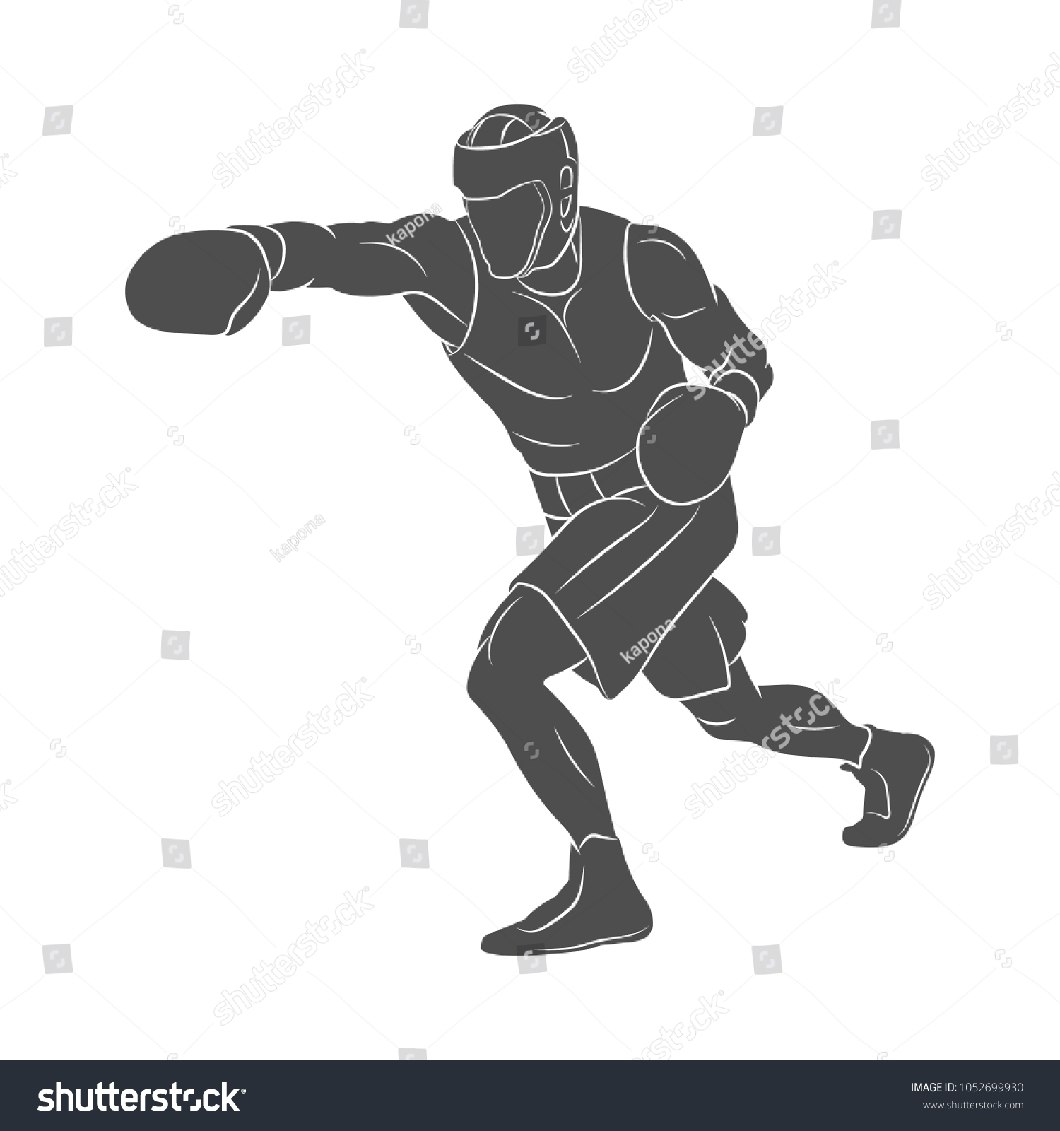 Boxer Man Mixed Martial Arts Fighter Stock Vector (Royalty Free ...