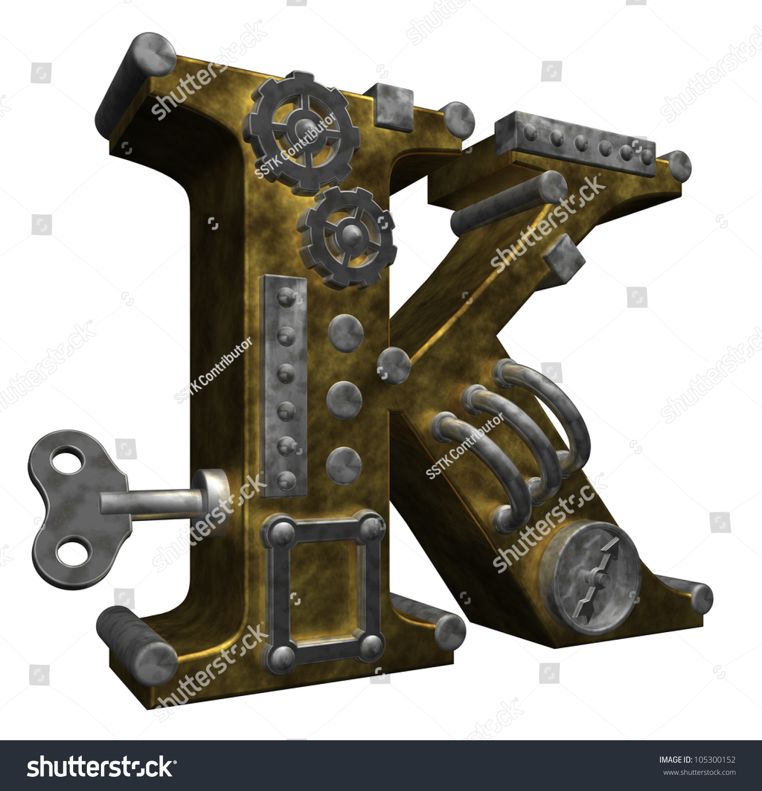 Steampunk Letter K On White Background Stock Illustration 105300152 ...