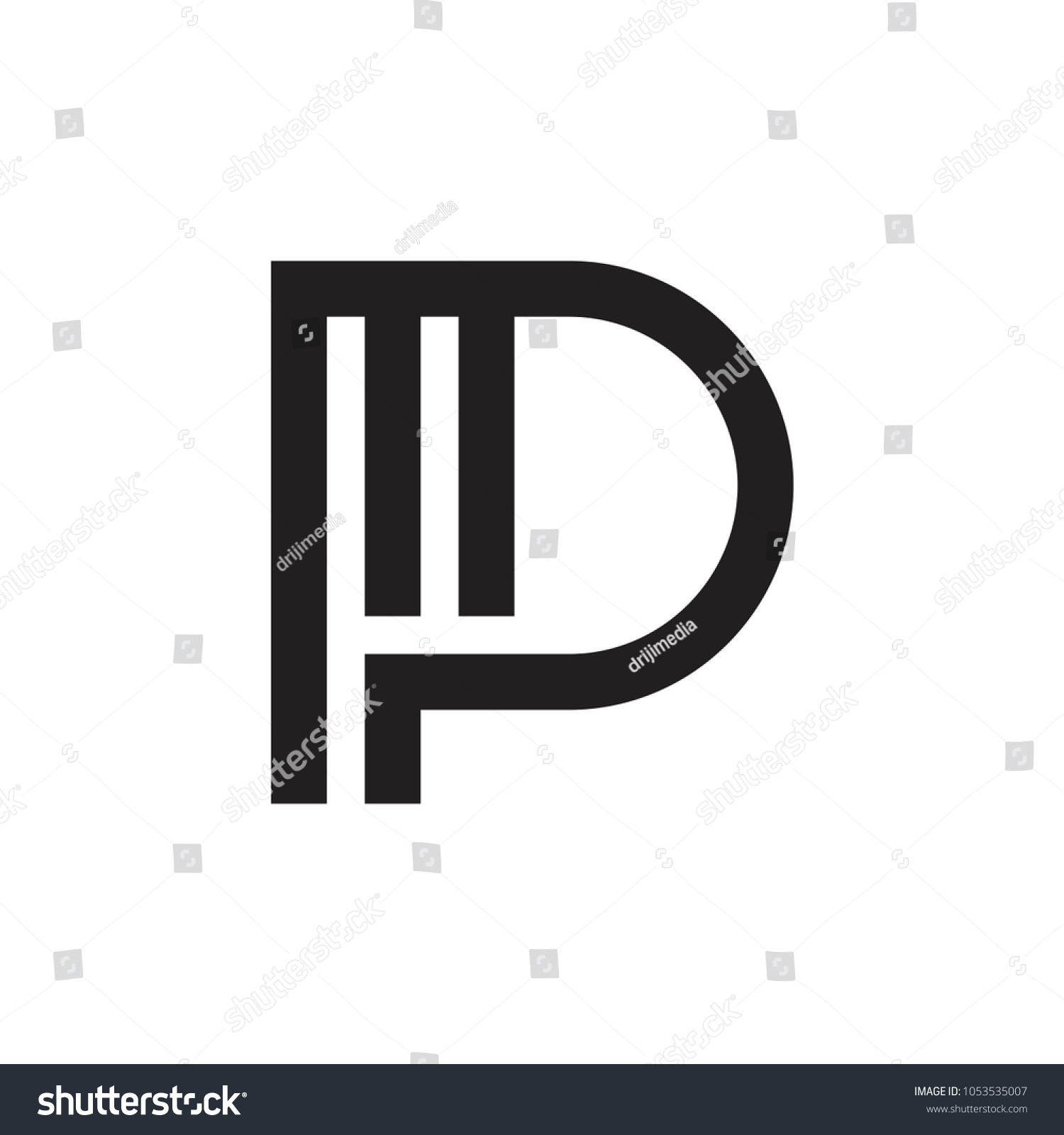 Mp Letter Logo Pm Letter Logo Stock Vector (Royalty Free) 1053535007 ...