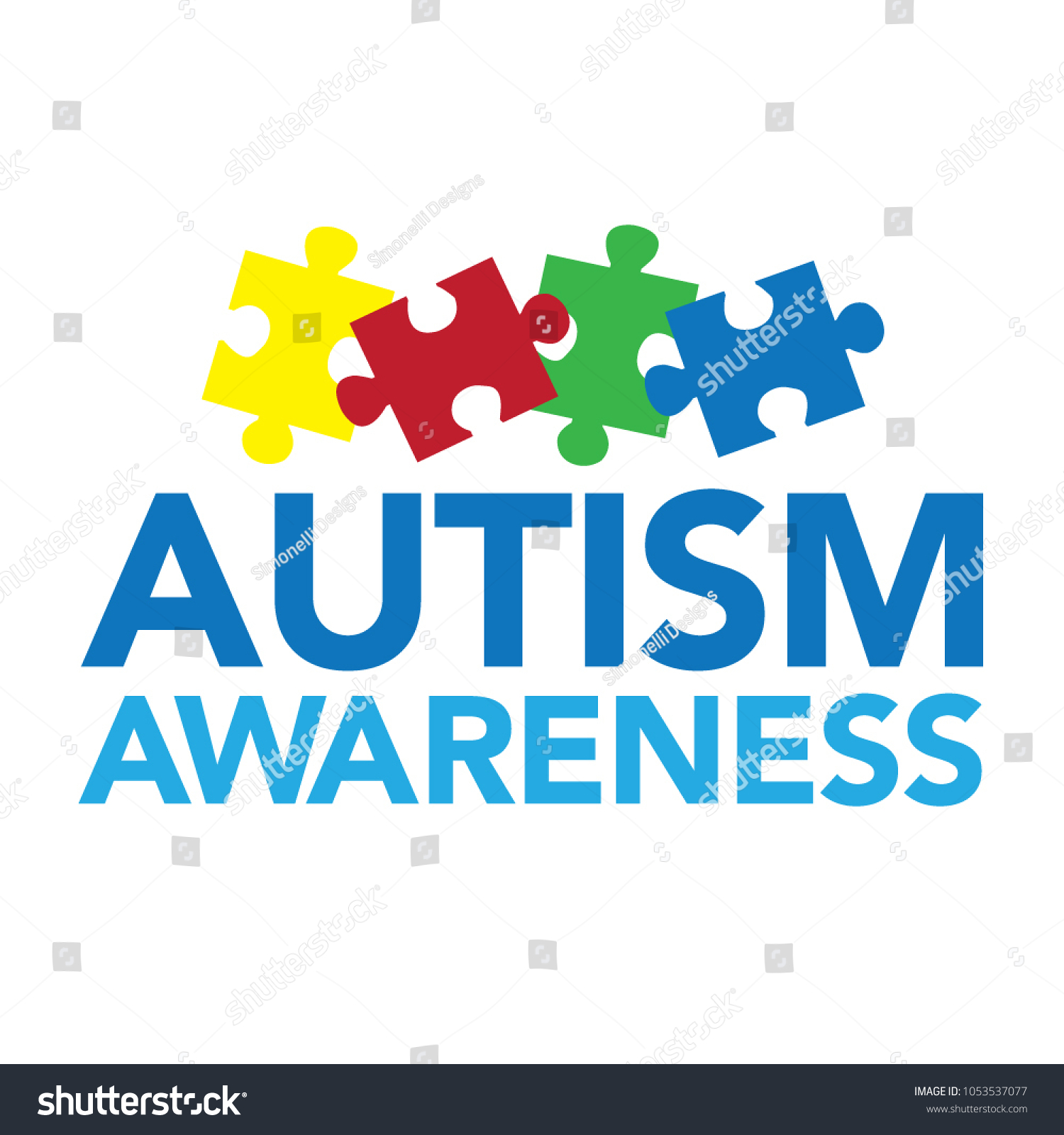 Autism Awareness Vector Puzzle Headline Stock Vector (Royalty Free ...