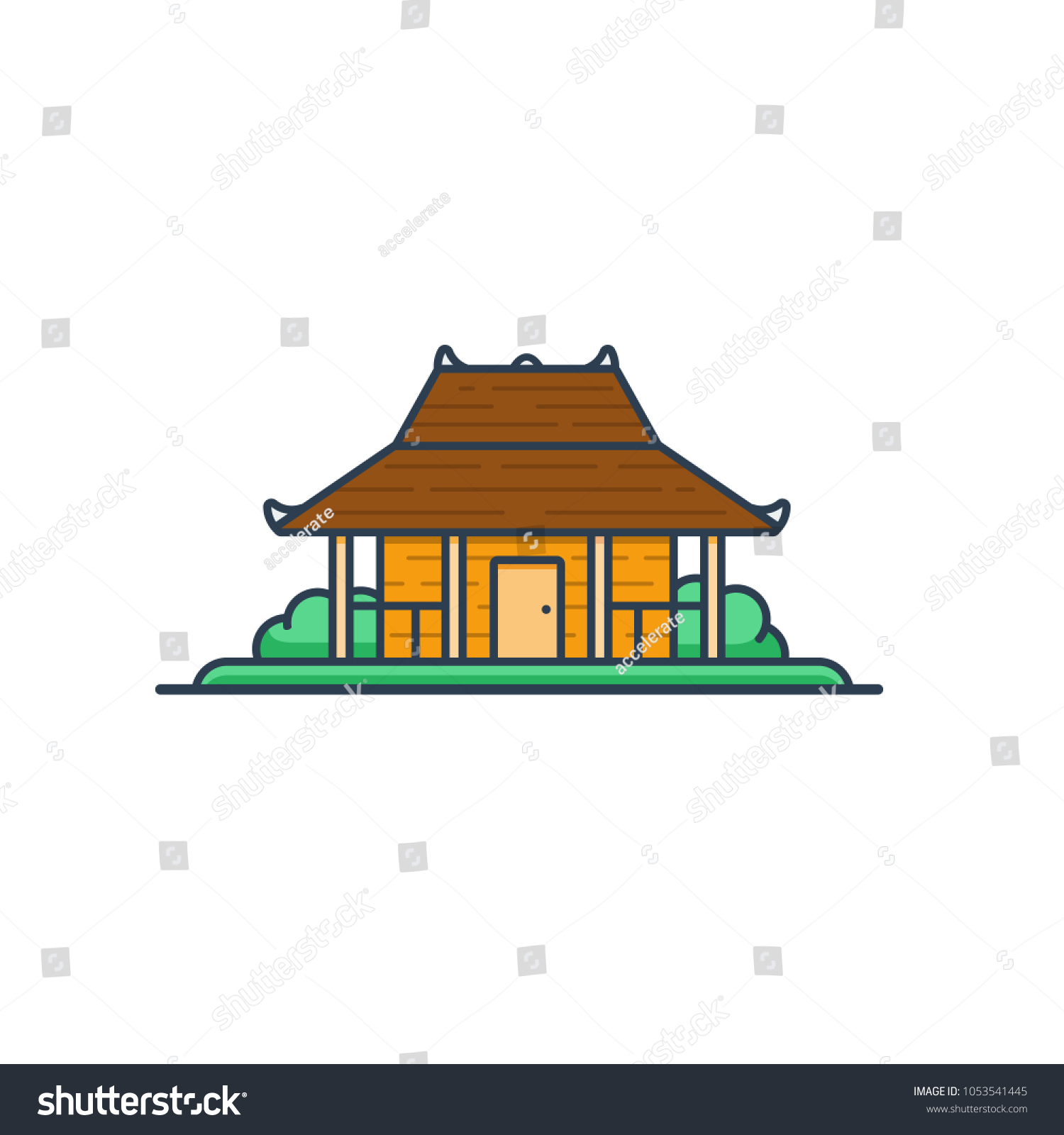 Joglo Indonesian Traditional House Illustration Available Stock Vector Joglo Indonesian Traditional House Illustration Available Stock Vector