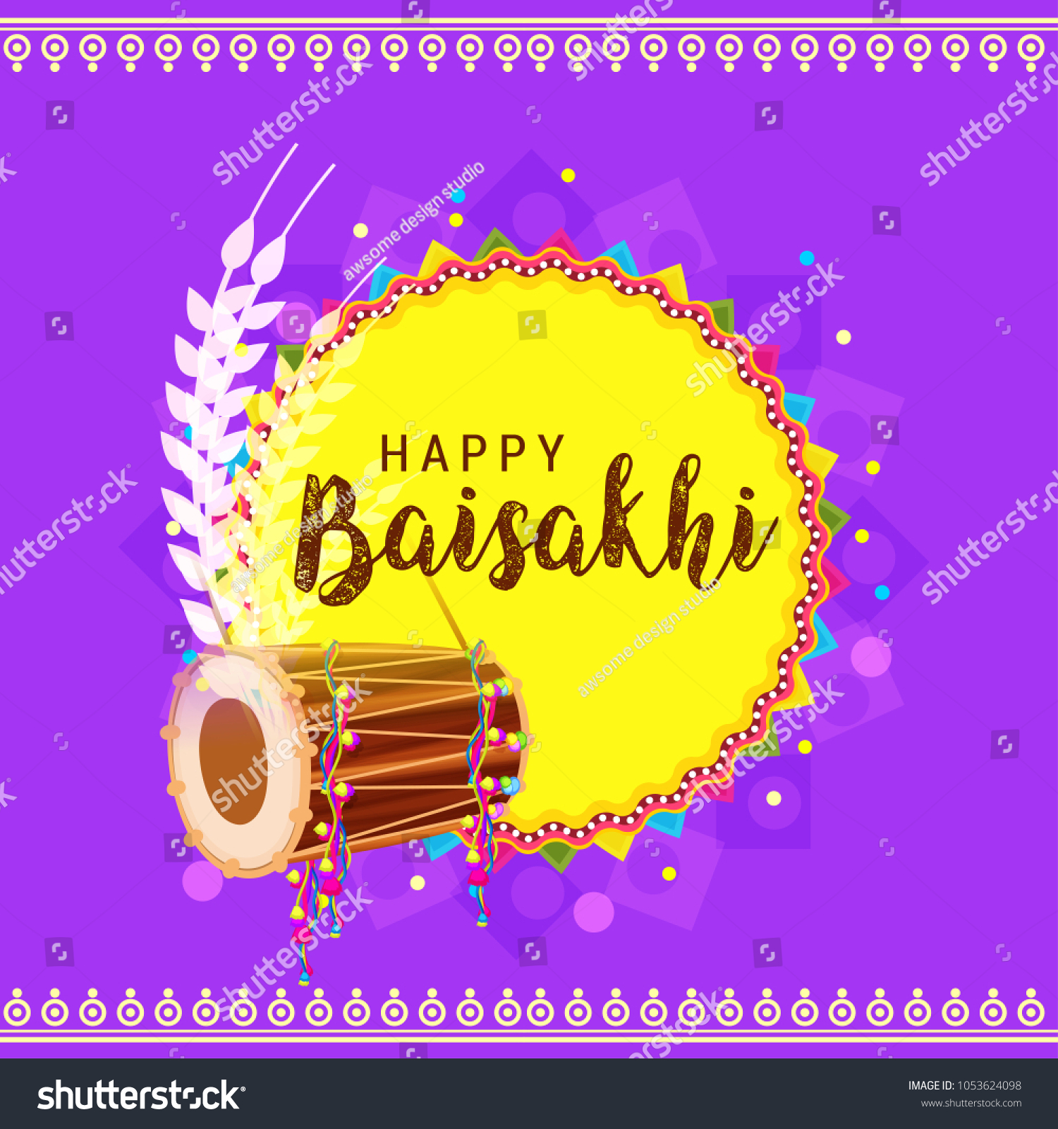 Illustration Happy Baisakhi Celebration Background Stock Vector ...