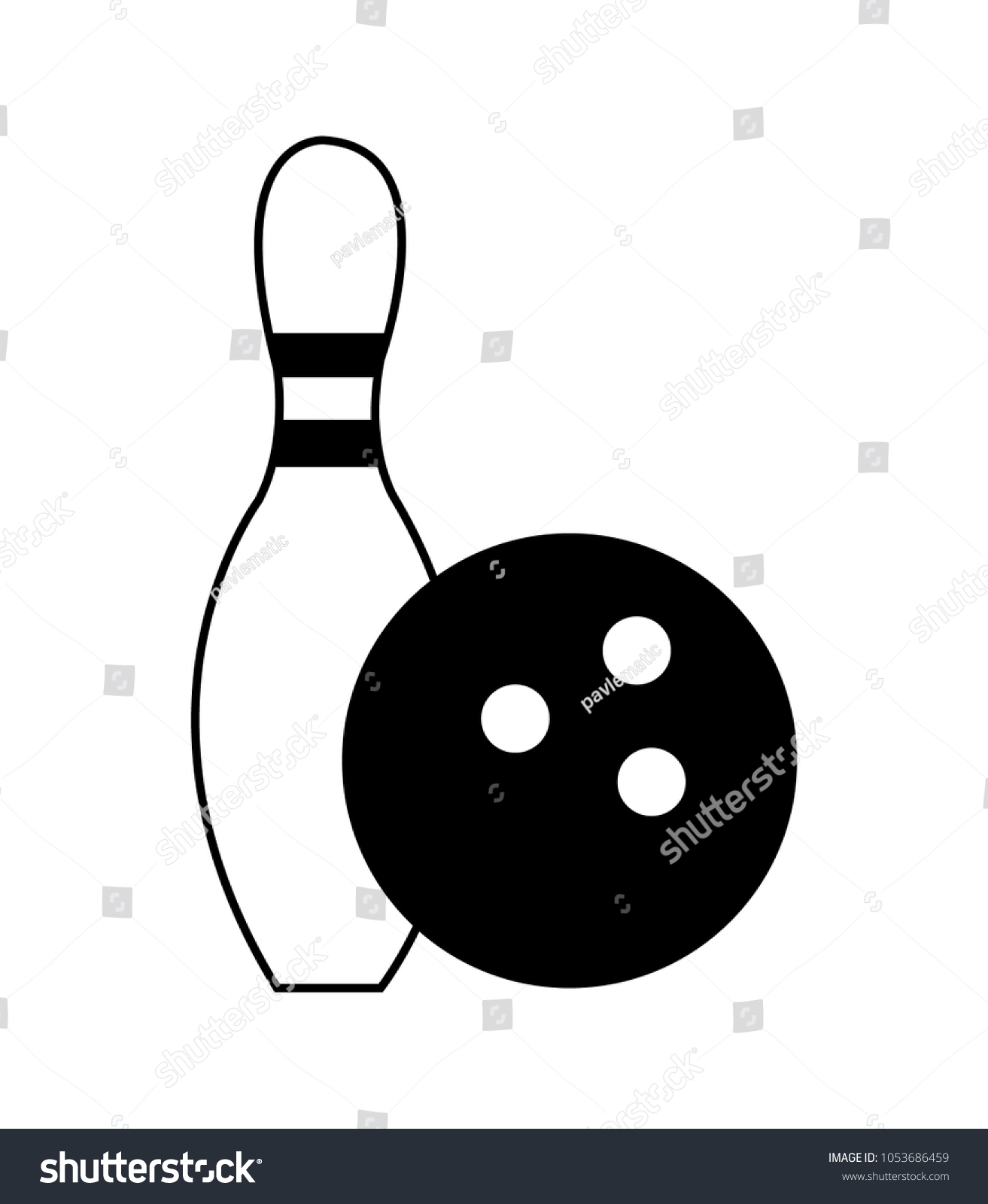 Simple Bowling Pin Icon Stock Vector (Royalty Free) 1053686459.