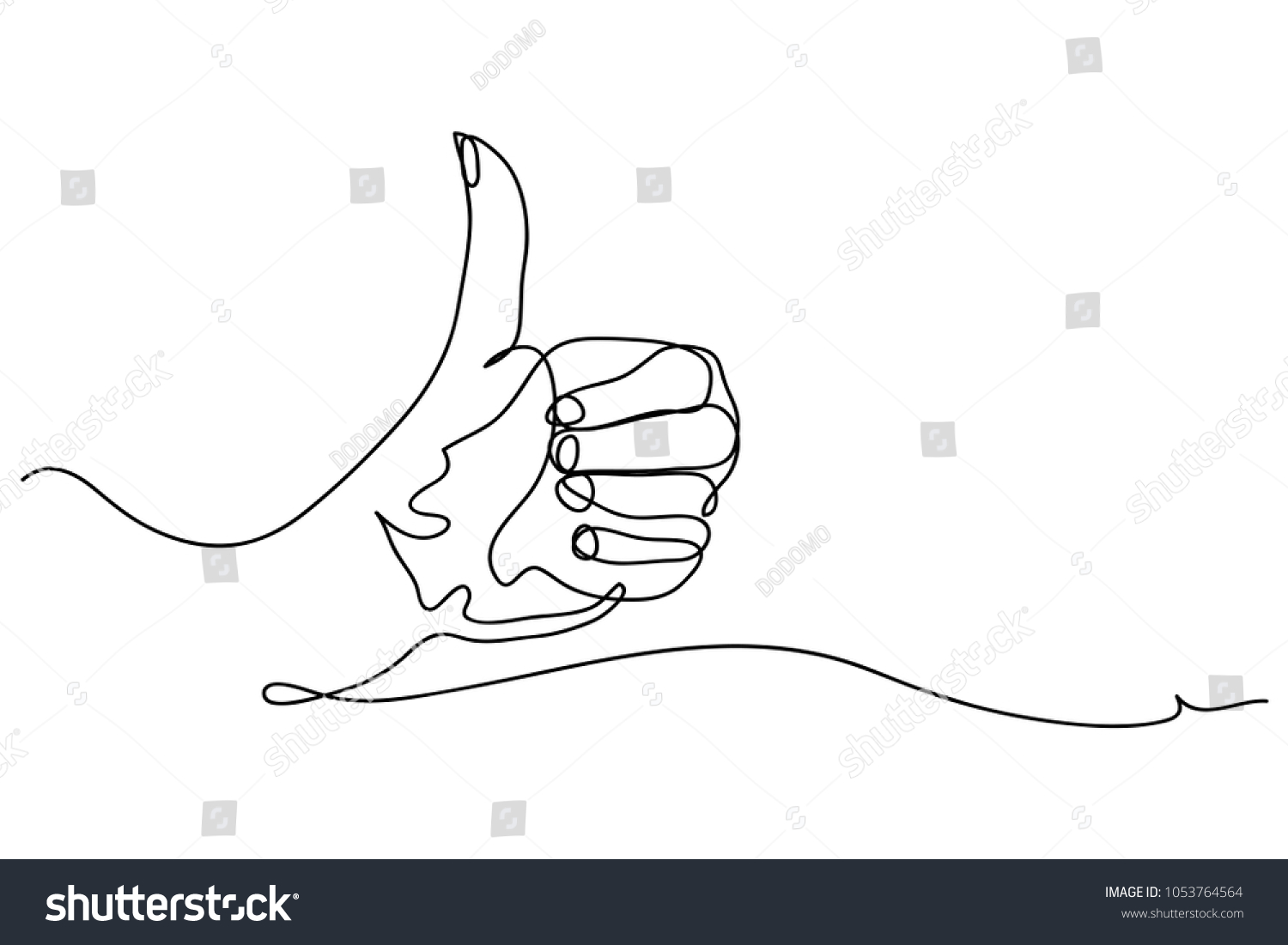 line drawing thumbs up