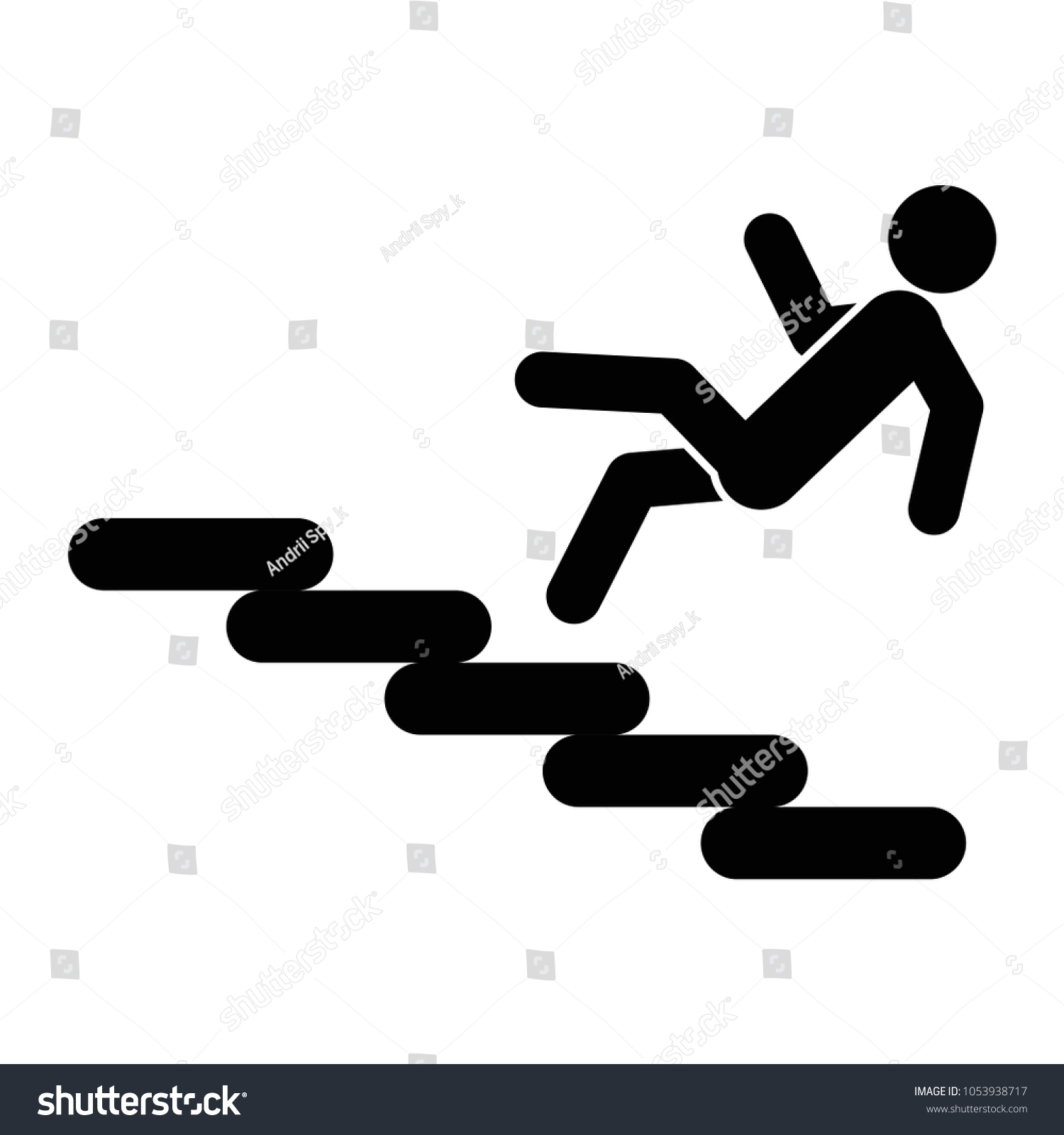 Stairs Falling Danger Vector Icon Vector Stock Vector (Royalty Free ...