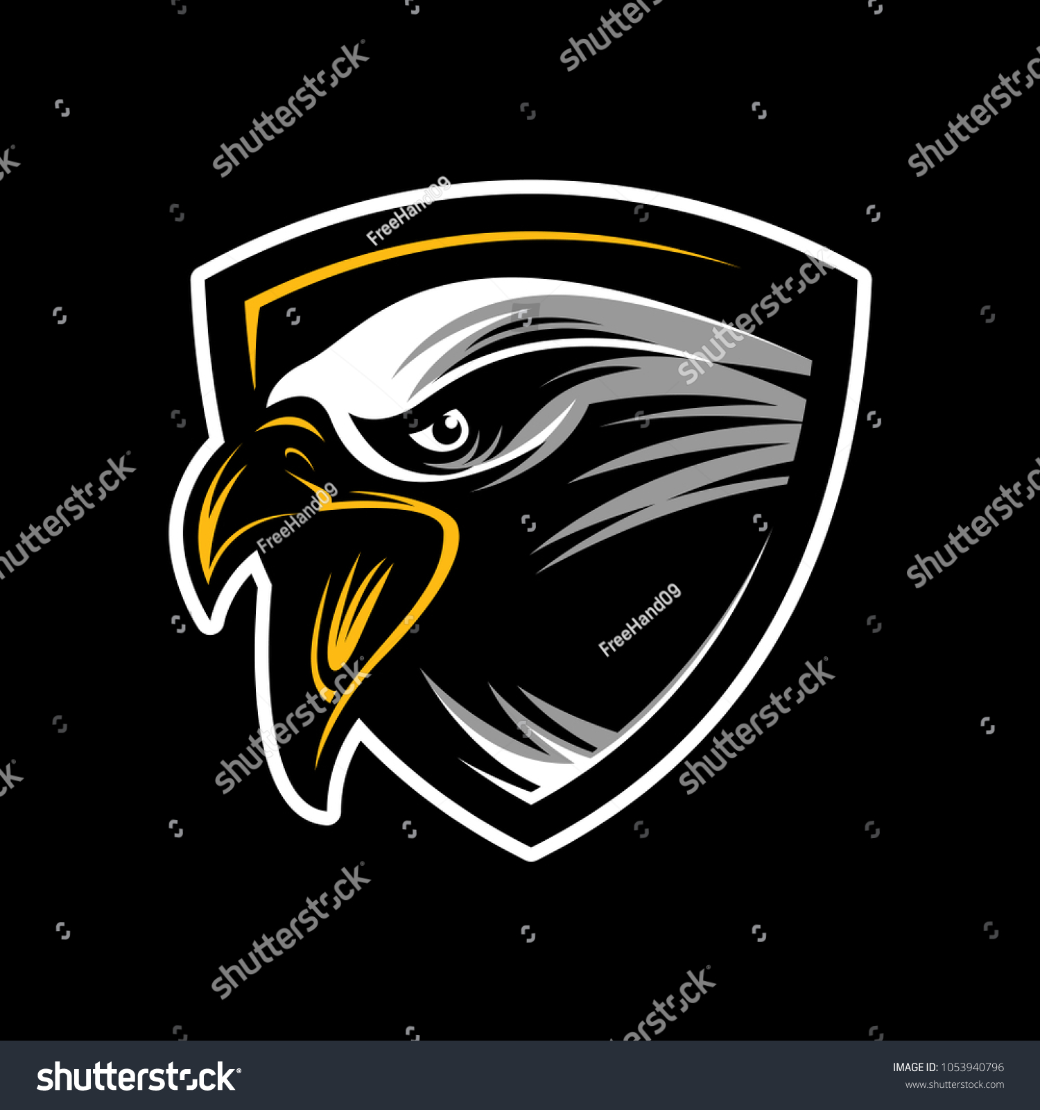 Head Eagle Sport Logo Mascot Stock Vector (Royalty Free) 1053940796 ...