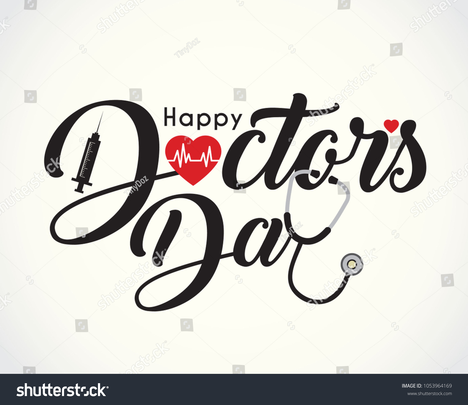 30 March World Doctors Day Calligraphic Stock Vector (Royalty Free ...