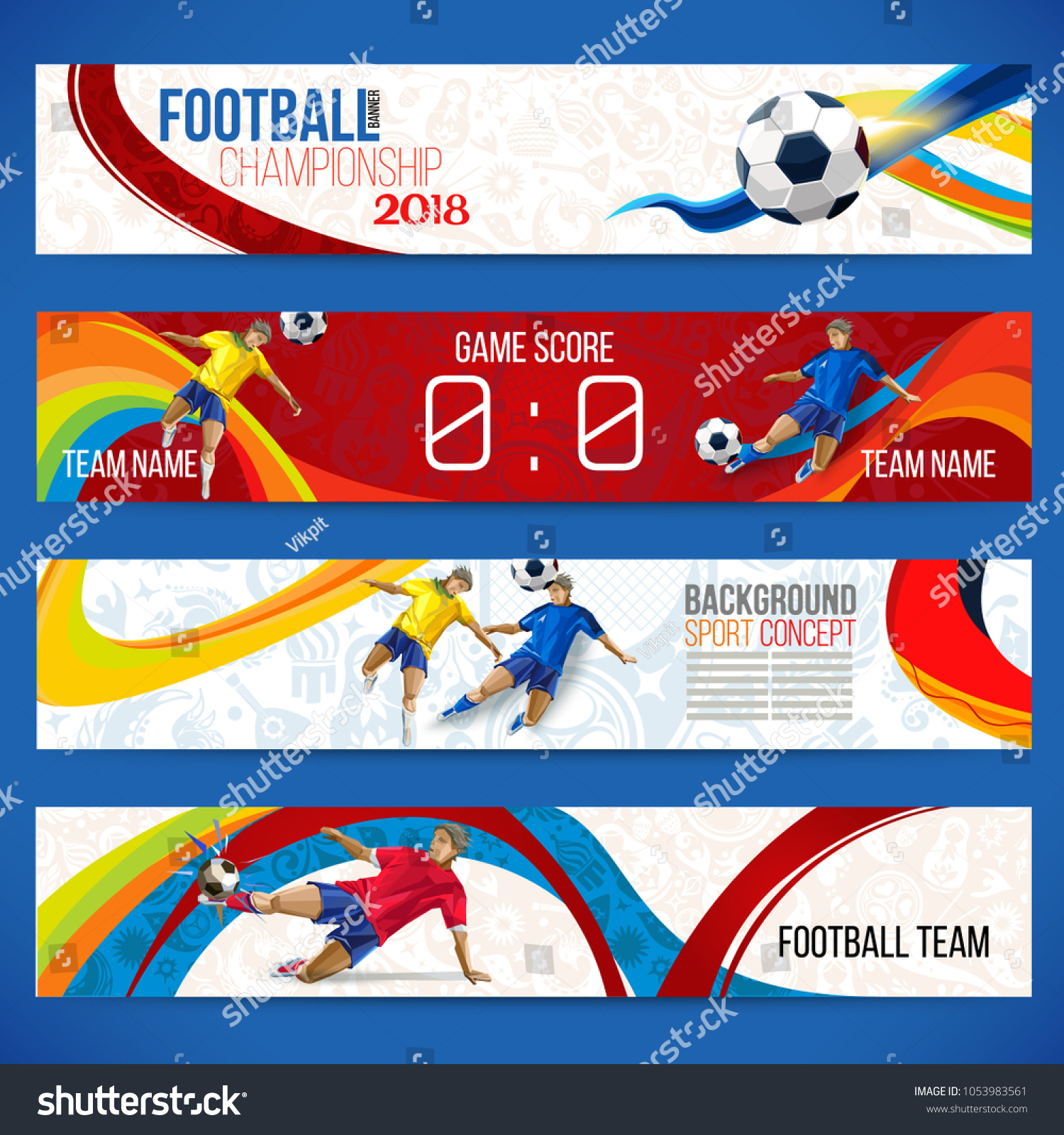 Concept Soccer Player Colored Geometric Shapes Stock Vector (Royalty ...