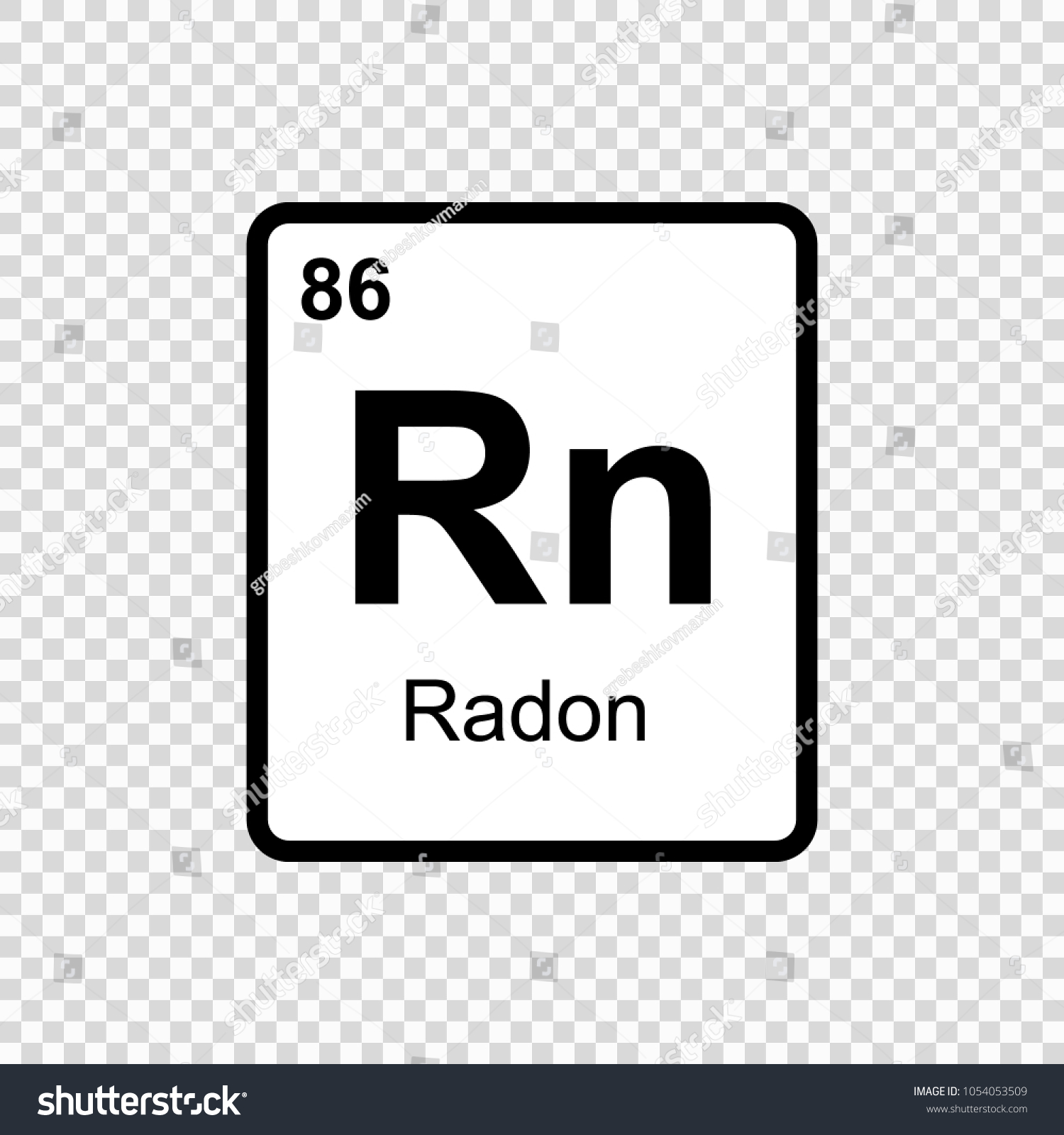 Radon Chemical Element Sign Atomic Number Stock Vector Royalty Free