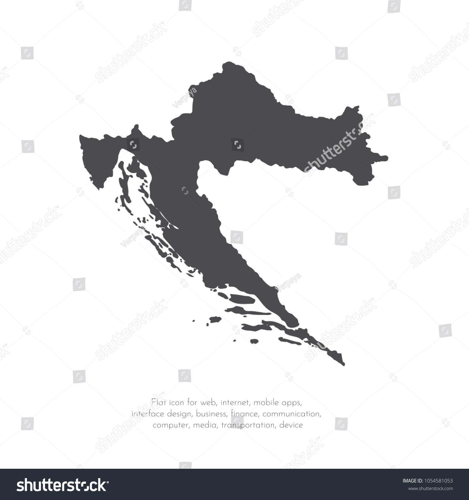 Vector Map Croatia Isolated Vector Illustration Stock Vector (Royalty ...