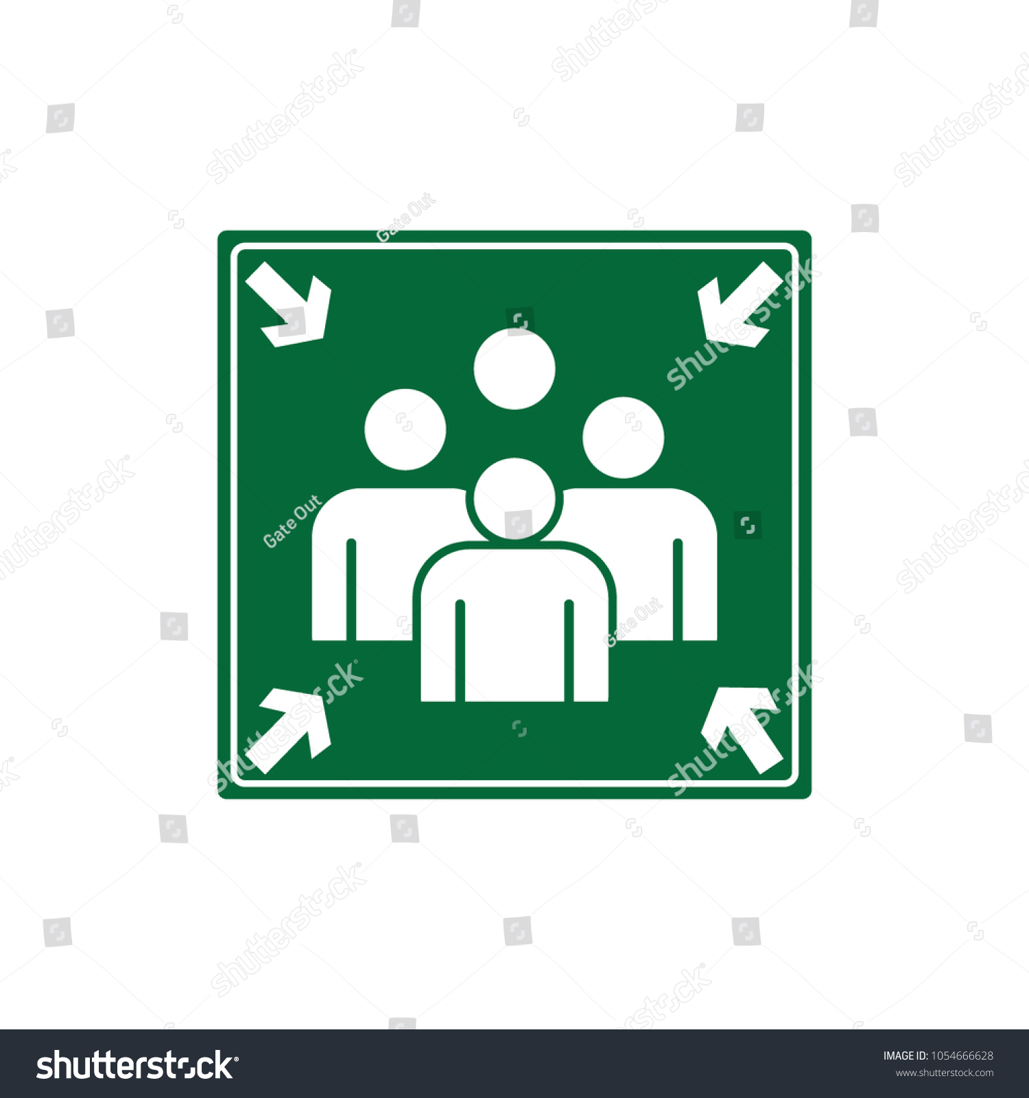 Assembly Point Icon Symbol Stock Vector Royalty Free 1054666628 Shutterstock