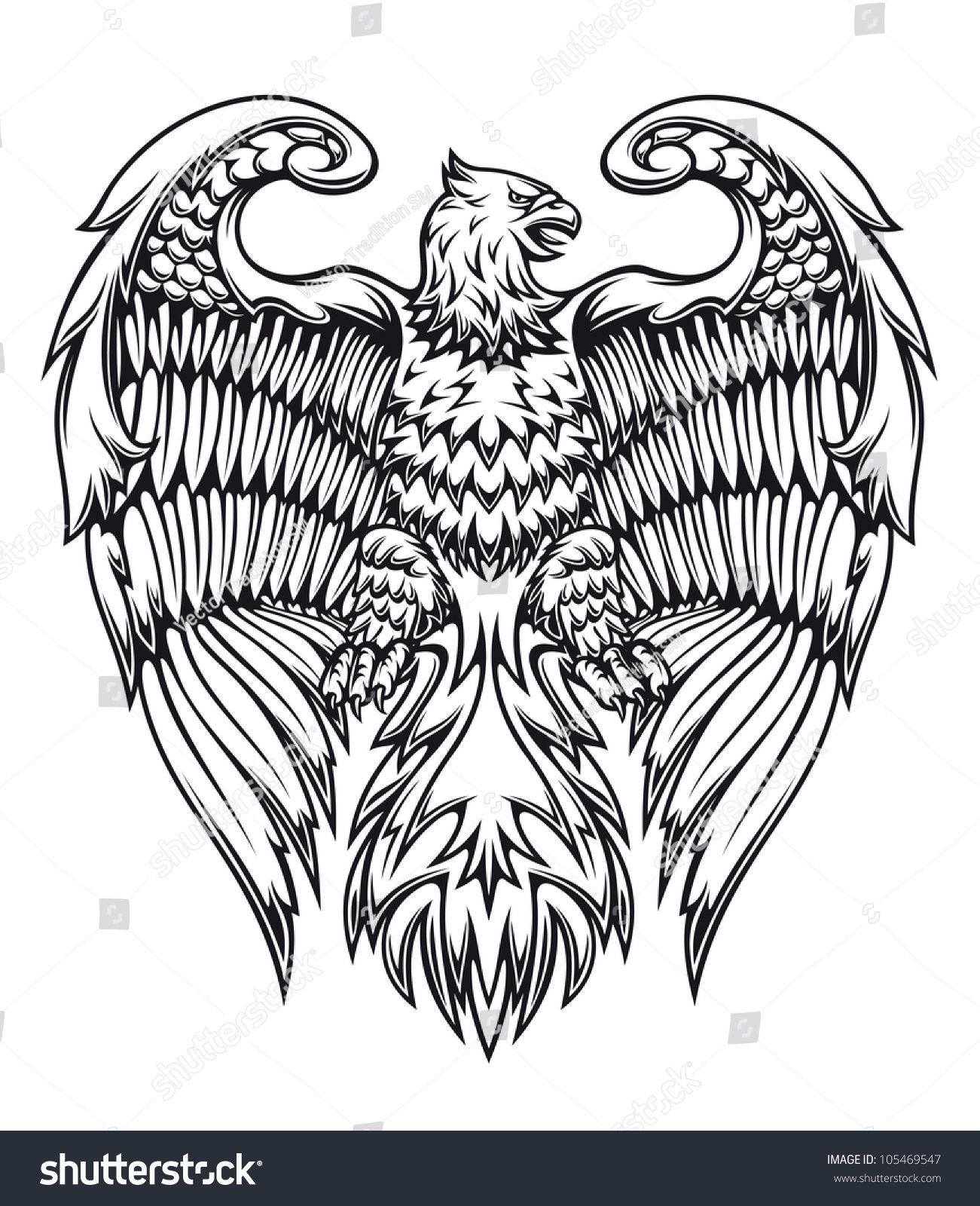 Powerful Eagle Griffin Heraldic Style Jpeg Stock Vector (Royalty Free ...