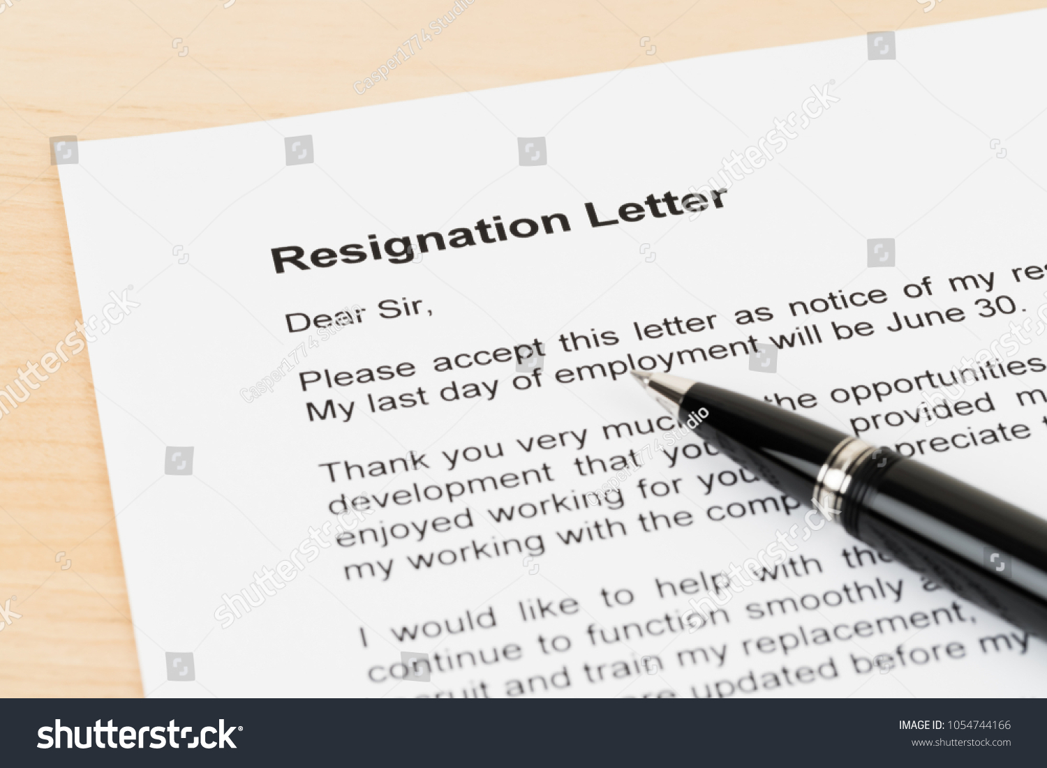 Resignation Letter Resign Pen Stock Photo 1054744166 | Shutterstock