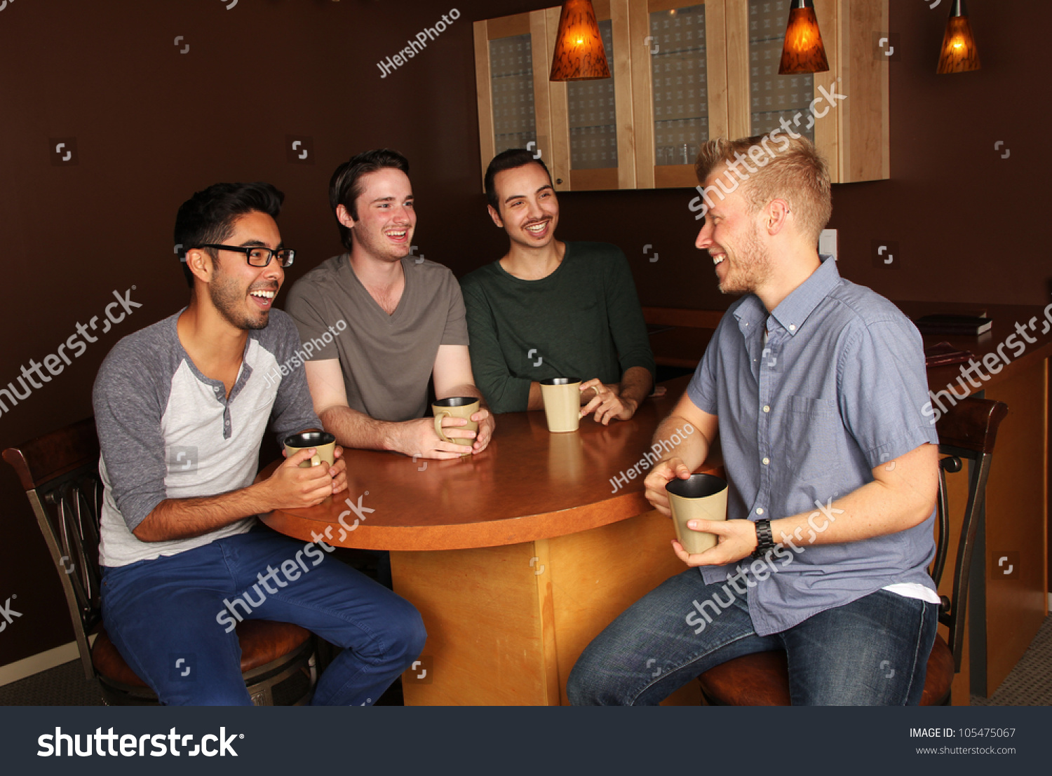 Group Guys Coffee Shop Stock Photo 105475067 | Shutterstock