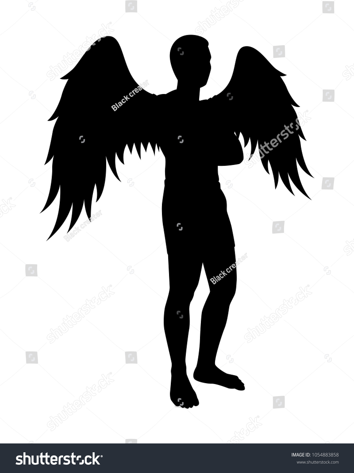 Man Wing Silhouette Vector Stock Vector (Royalty Free) 1054883858 ...