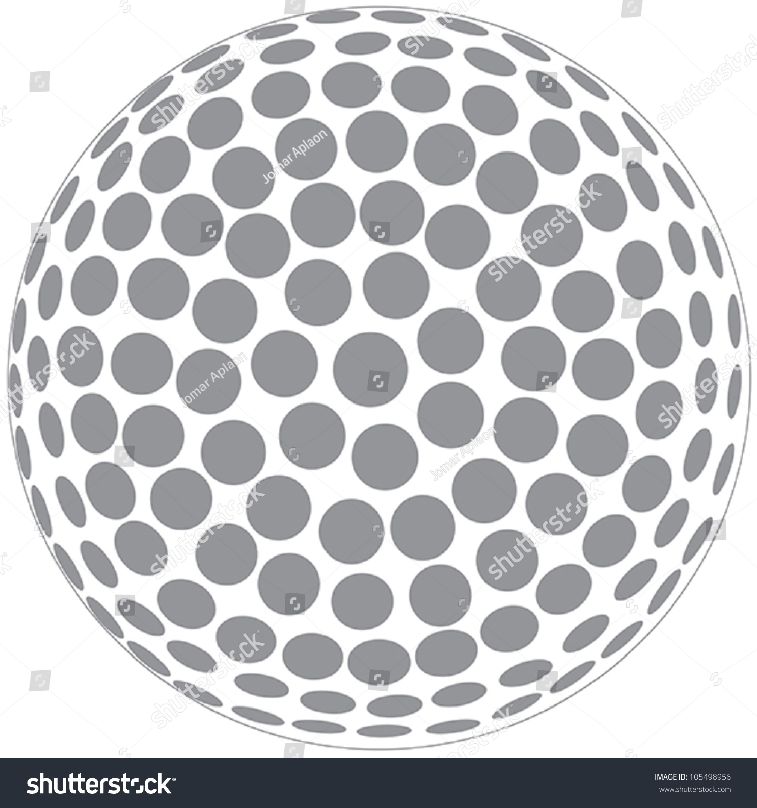 Illustration Golfball Outline Isolated White Background Stock Vector ...